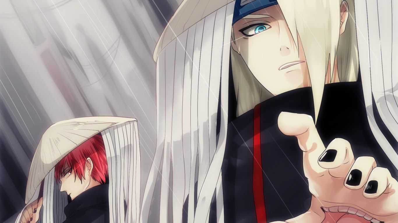 Woman in Black and White Hair Anime Character. Wallpaper in 1366x768 Resolution