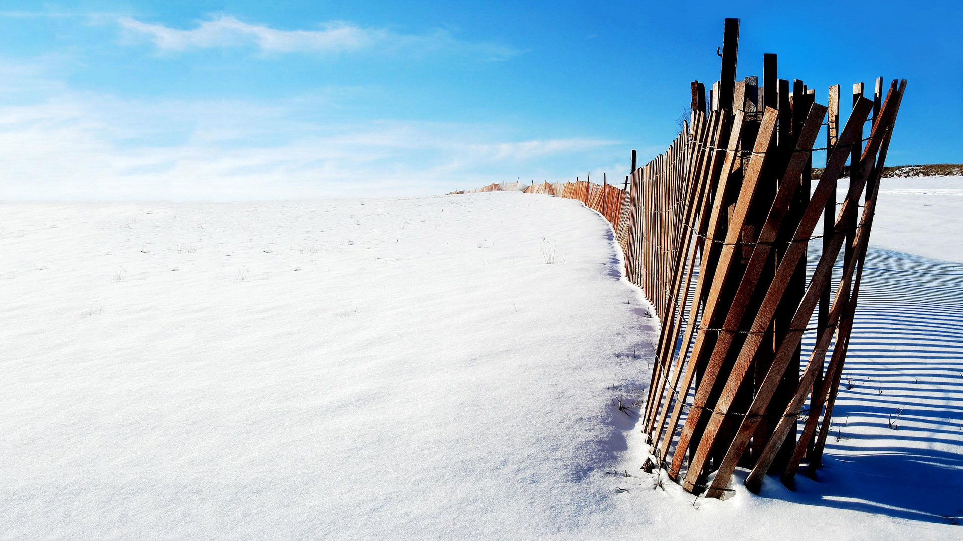 Fence, Snow Fence, Cloud, Wood, Snow. Wallpaper in 1920x1080 Resolution