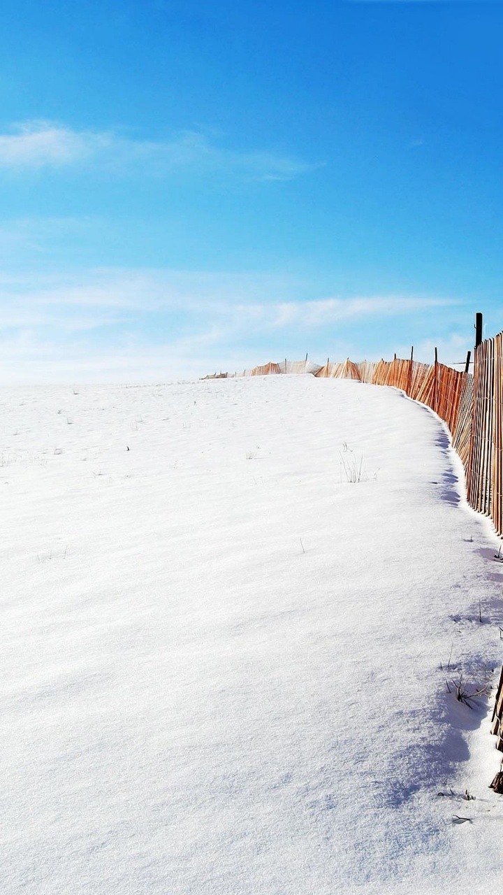 Zaun, Schneezaun, Cloud, Holz, Schnee. Wallpaper in 720x1280 Resolution