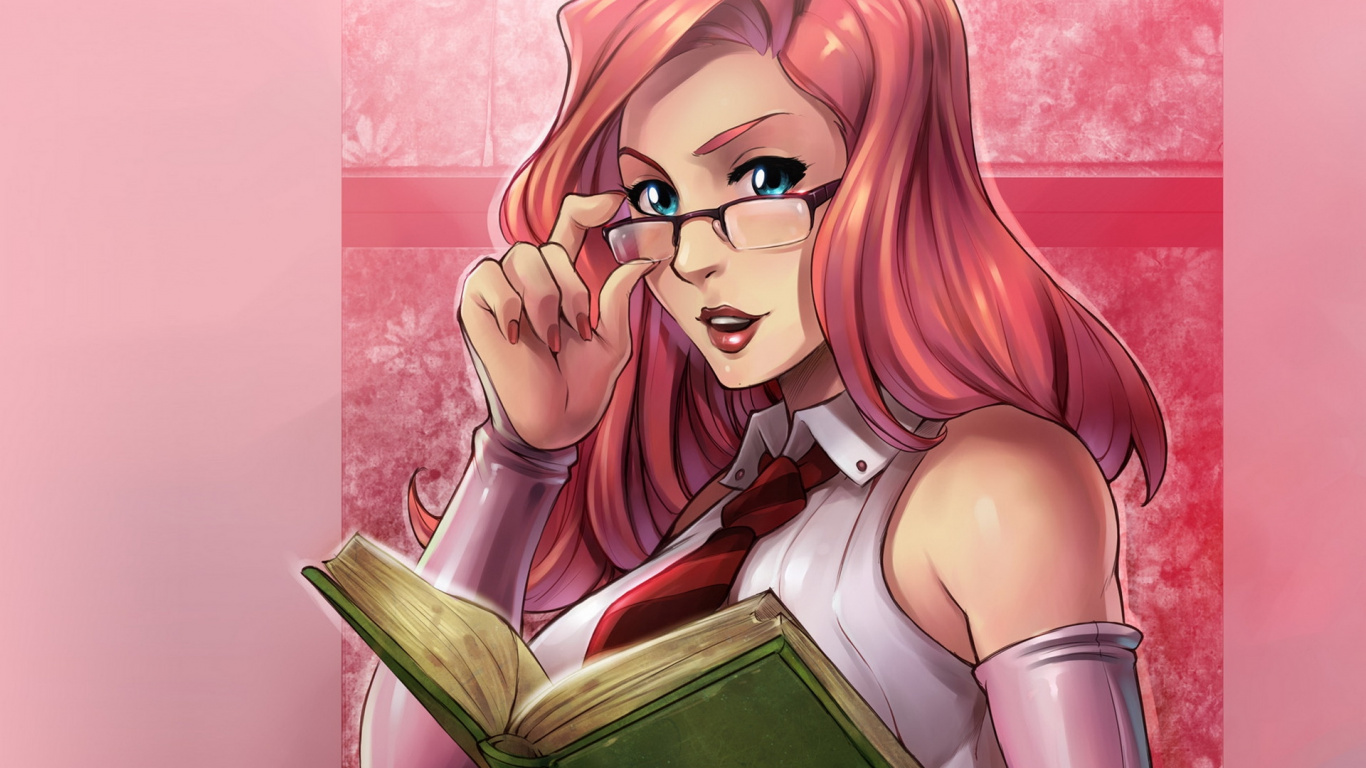 Rothaarige Weibliche Anime-Figur. Wallpaper in 1366x768 Resolution