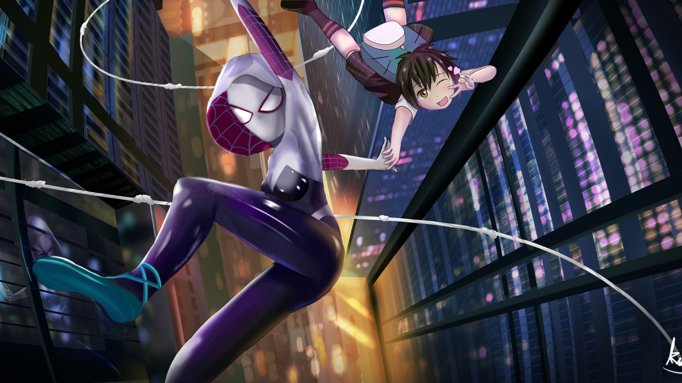 Woman in Black and White Long Sleeve Shirt and Blue Pants Anime Character. Wallpaper in 1366x768 Resolution