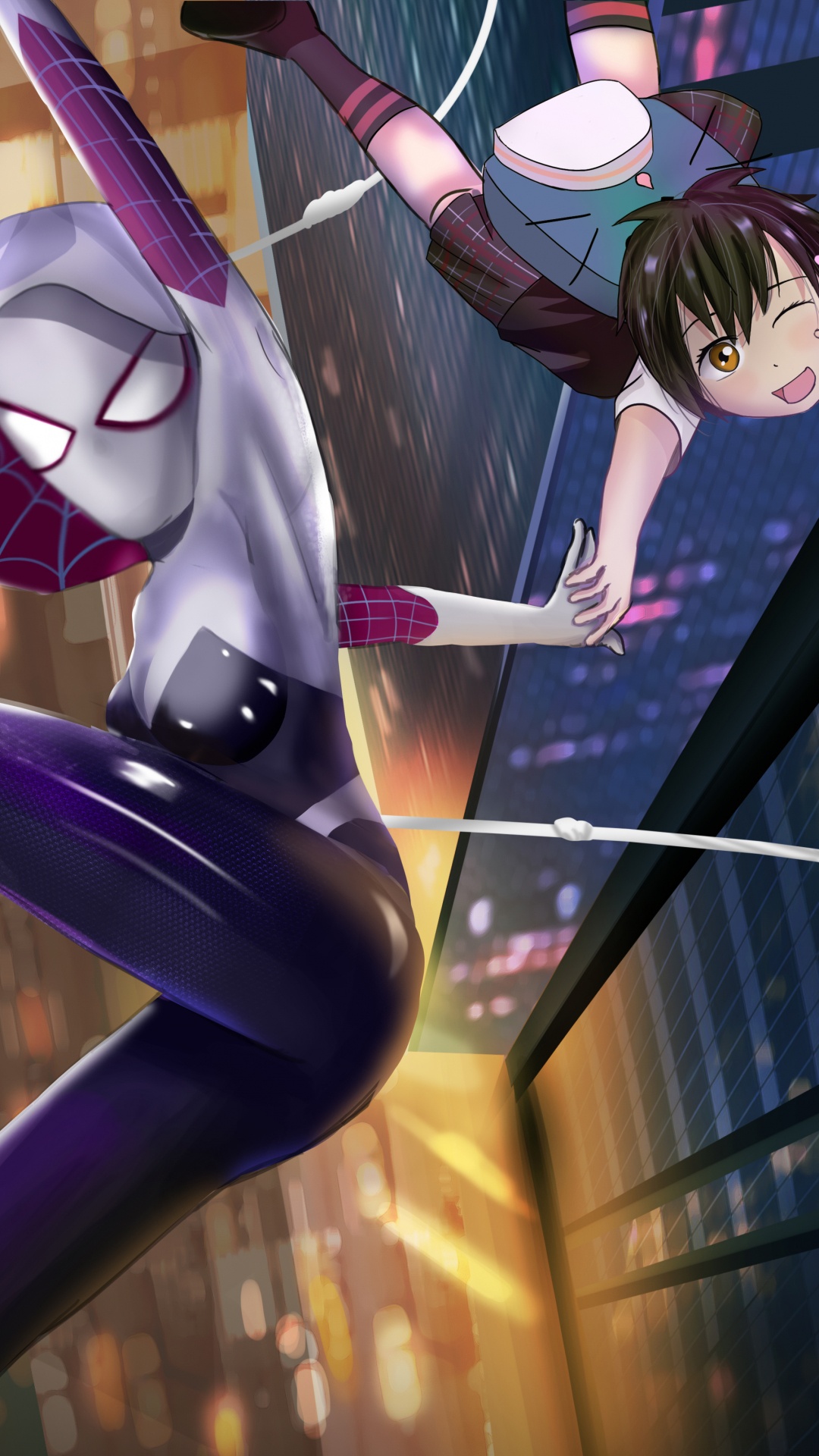 Mujer Con Camisa de Manga Larga en Blanco y Negro y Pantalón Azul Personaje de Anime. Wallpaper in 1080x1920 Resolution