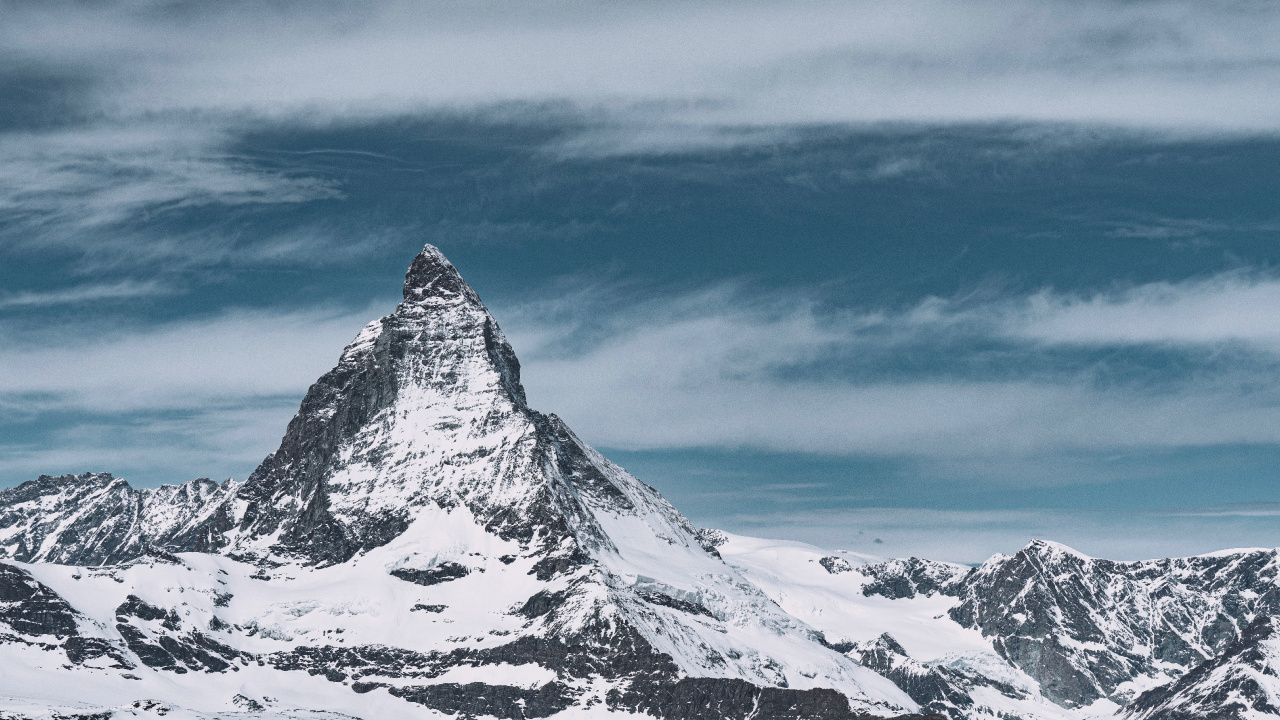 Alpes, Las Formaciones Montañosas, Riffelsee, Montaña, Nieve. Wallpaper in 1280x720 Resolution