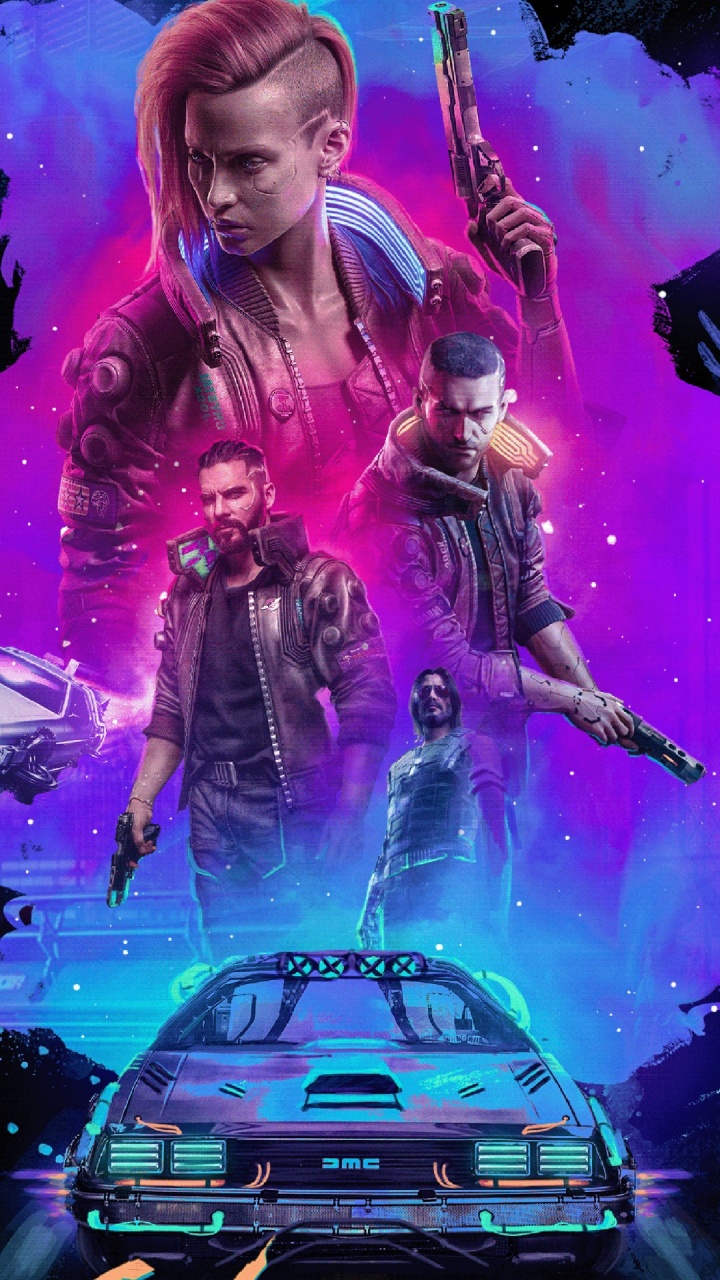 Cyberpunk 2077, cd Projekt, Morado, Capucha, Luz. Wallpaper in 720x1280 Resolution