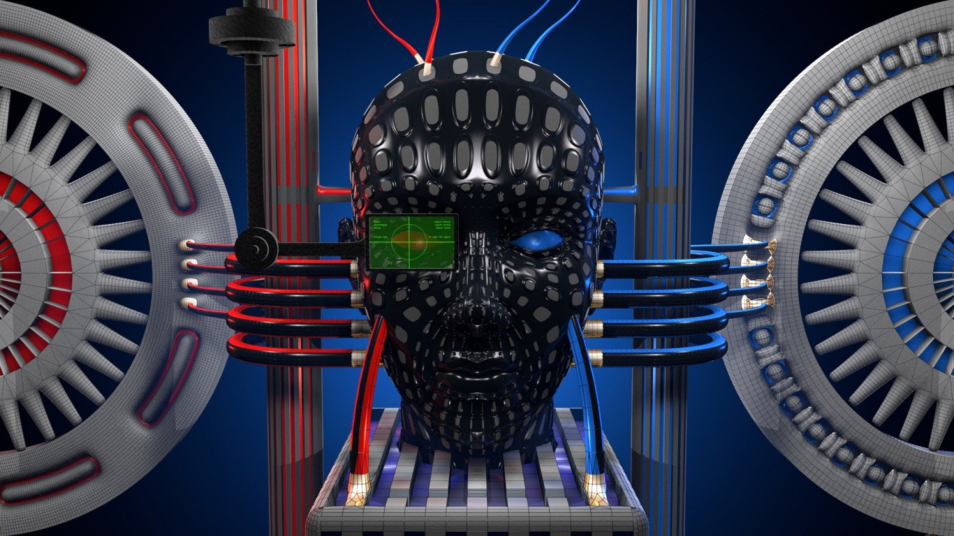 Decoración de Calavera en Blanco y Negro. Wallpaper in 1366x768 Resolution