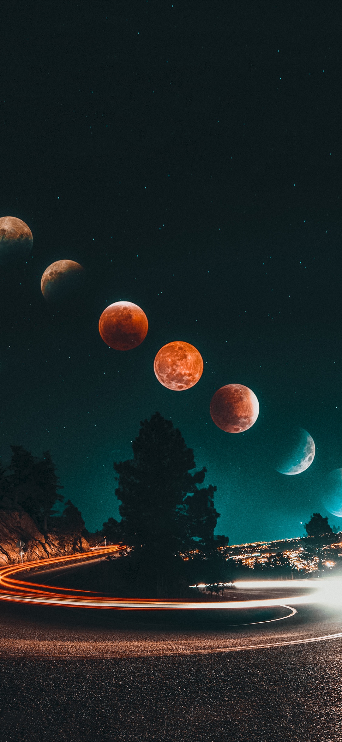 Phase Lunaire, Espace, Phase, Atmosphère, Lumière. Wallpaper in 1125x2436 Resolution