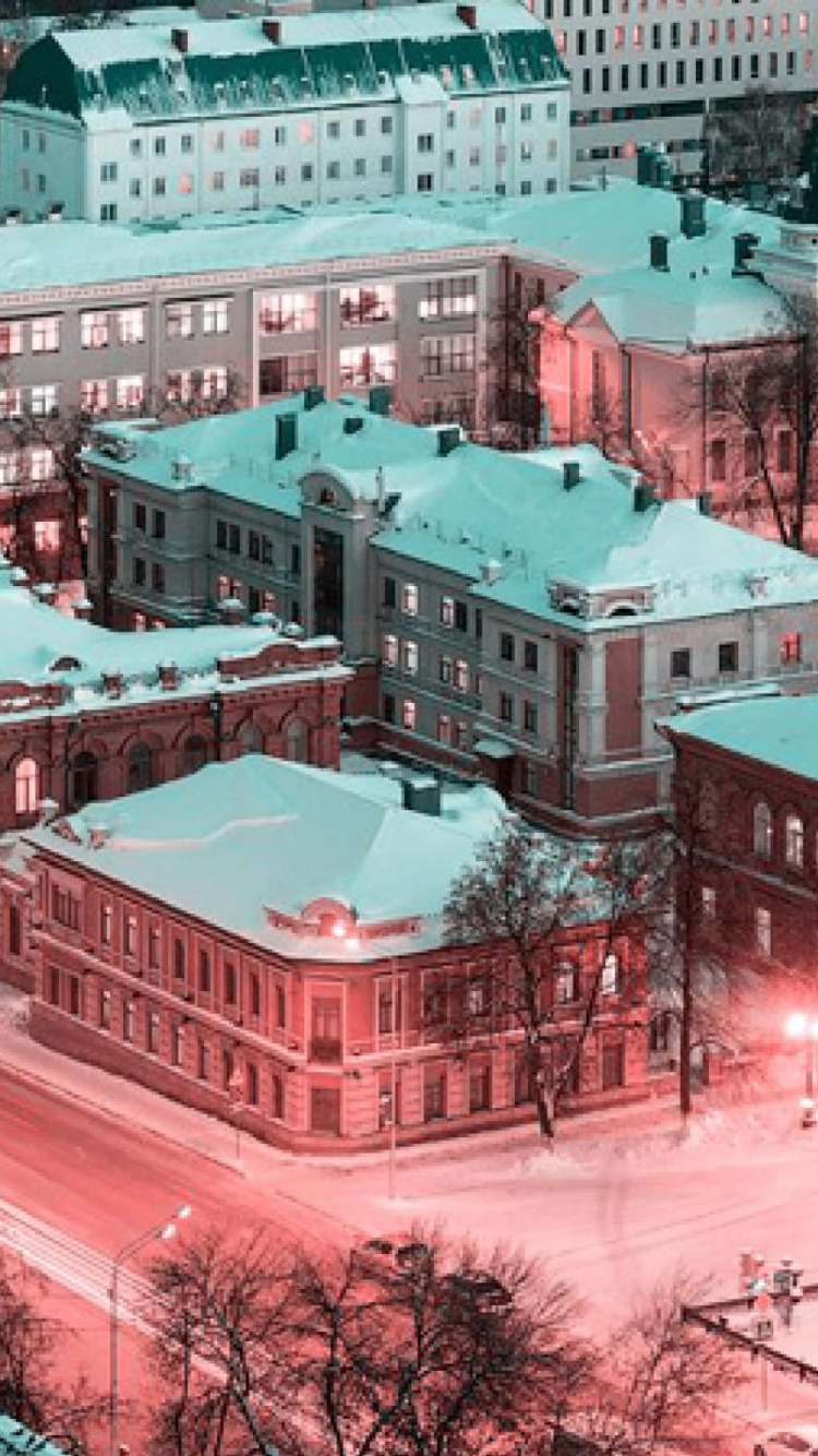 Bâtiment en Béton Rouge et Blanc. Wallpaper in 750x1334 Resolution