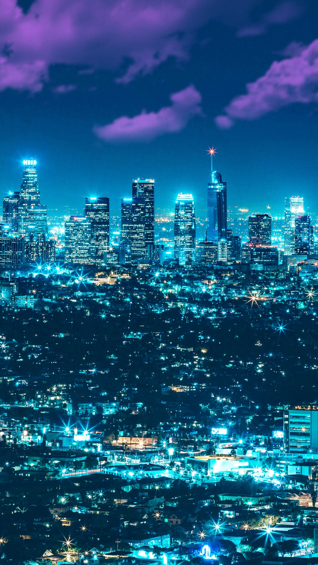 City Skyline During Night Time. Wallpaper in 1080x1920 Resolution