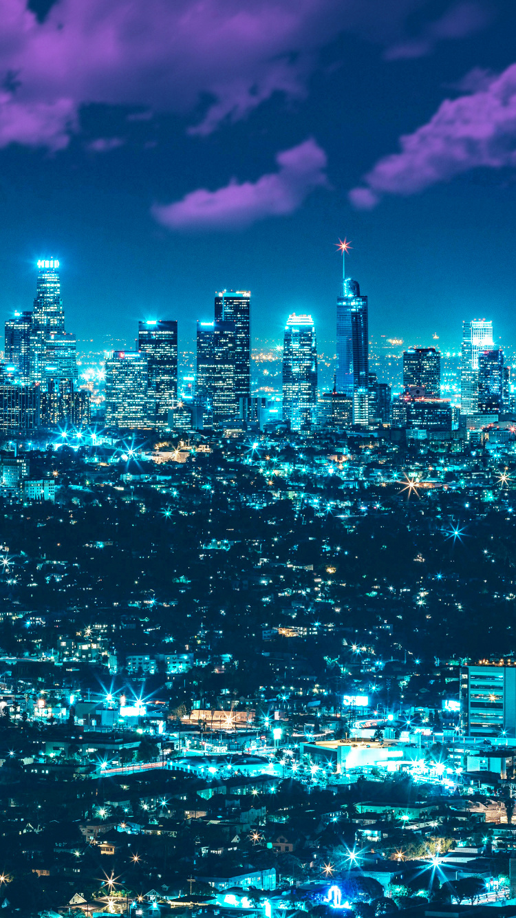 City Skyline During Night Time. Wallpaper in 750x1334 Resolution