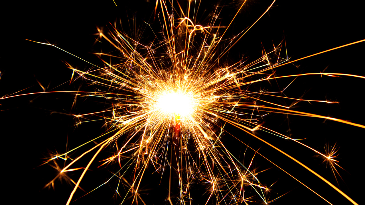 Wunderkerze, Feuerwerk, Licht, Diwali, Neue Jahre Tag. Wallpaper in 1280x720 Resolution