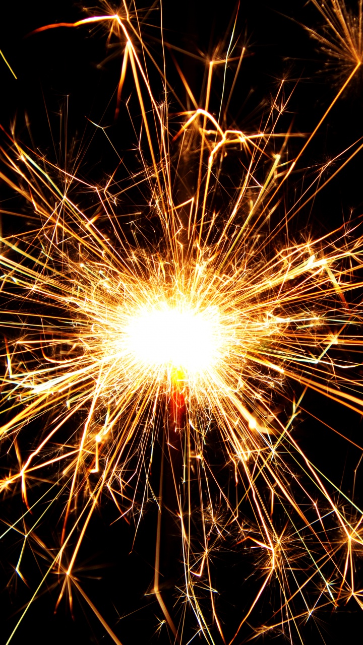 Wunderkerze, Feuerwerk, Licht, Diwali, Neue Jahre Tag. Wallpaper in 720x1280 Resolution