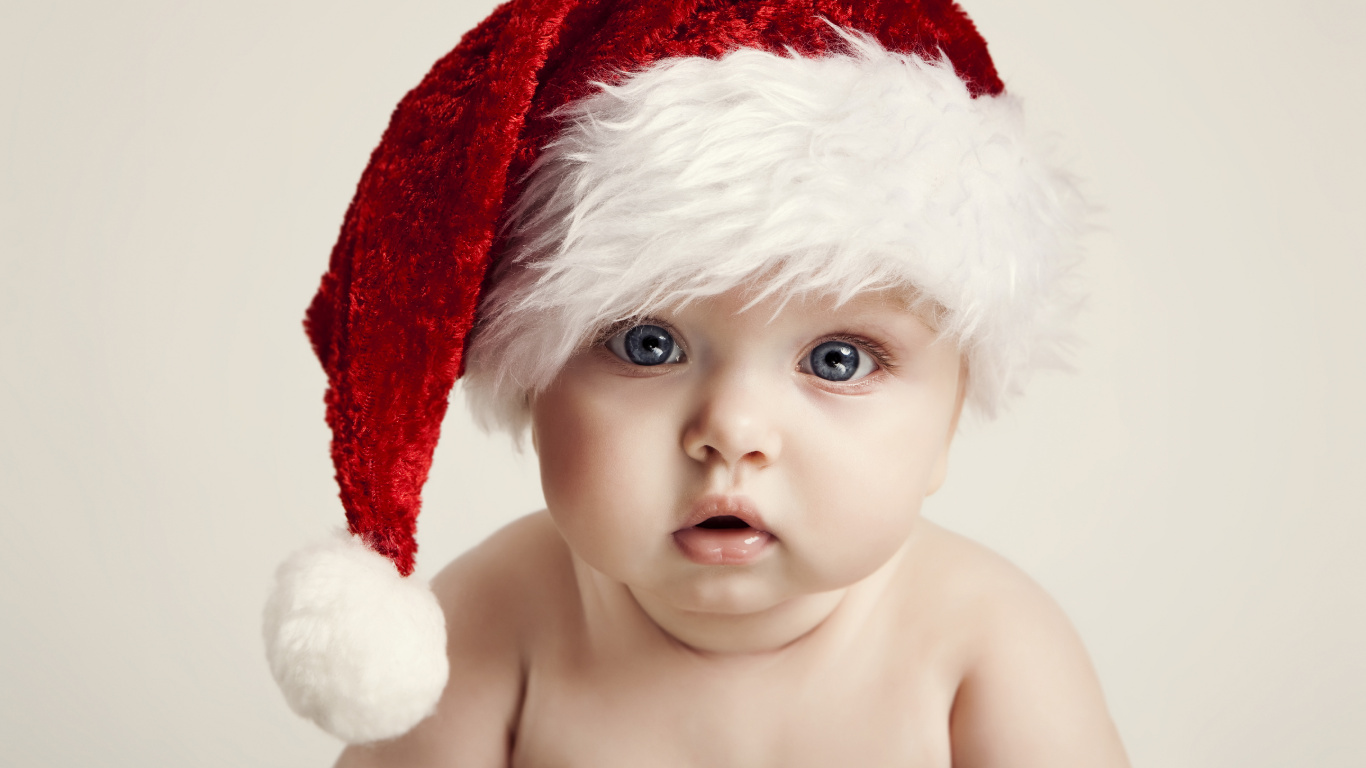 Cuteness, Child, Red, Nose, Headgear. Wallpaper in 1366x768 Resolution