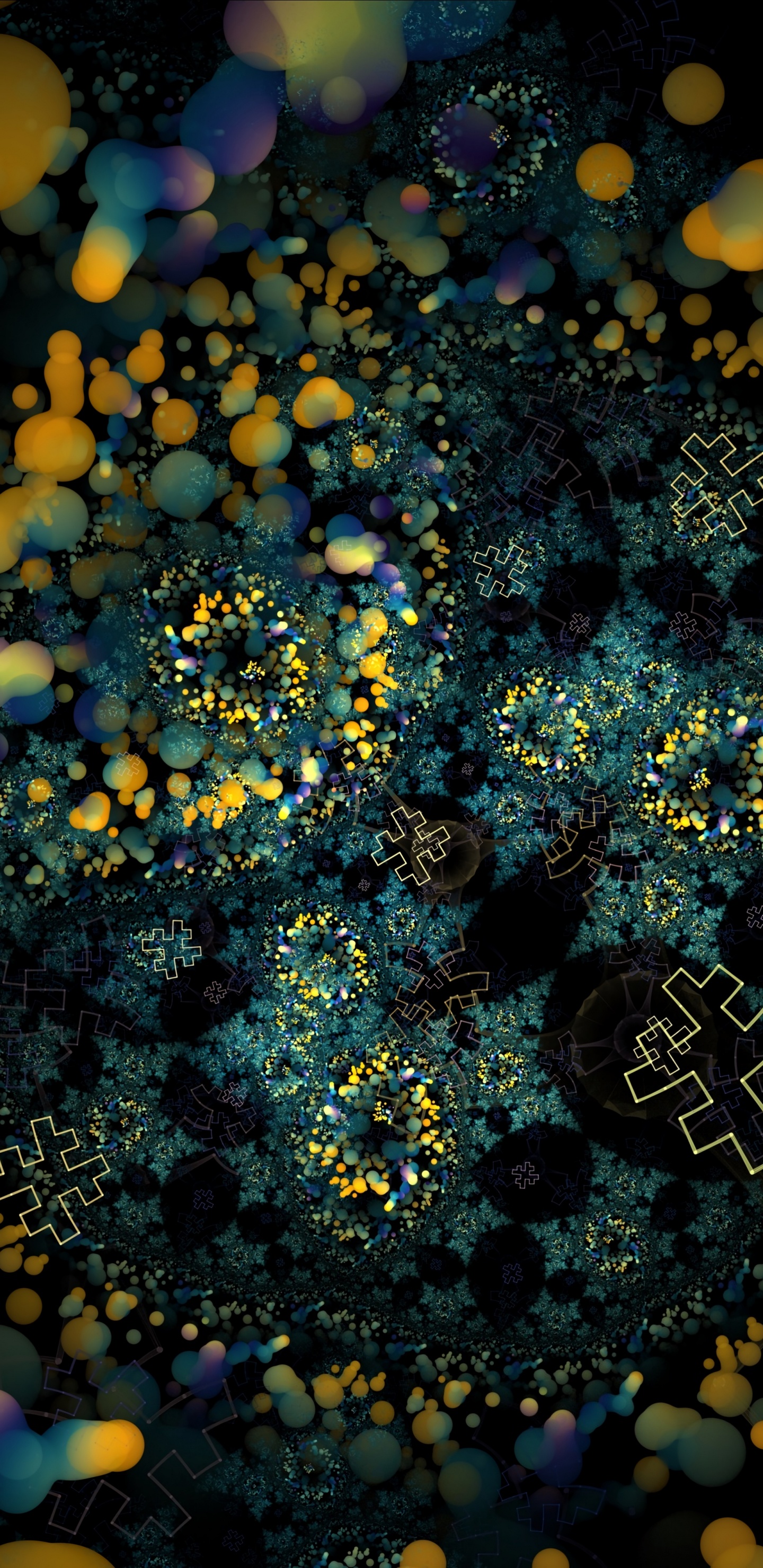 Black and White Butterfly on Blue and White Round Ornament. Wallpaper in 1440x2960 Resolution