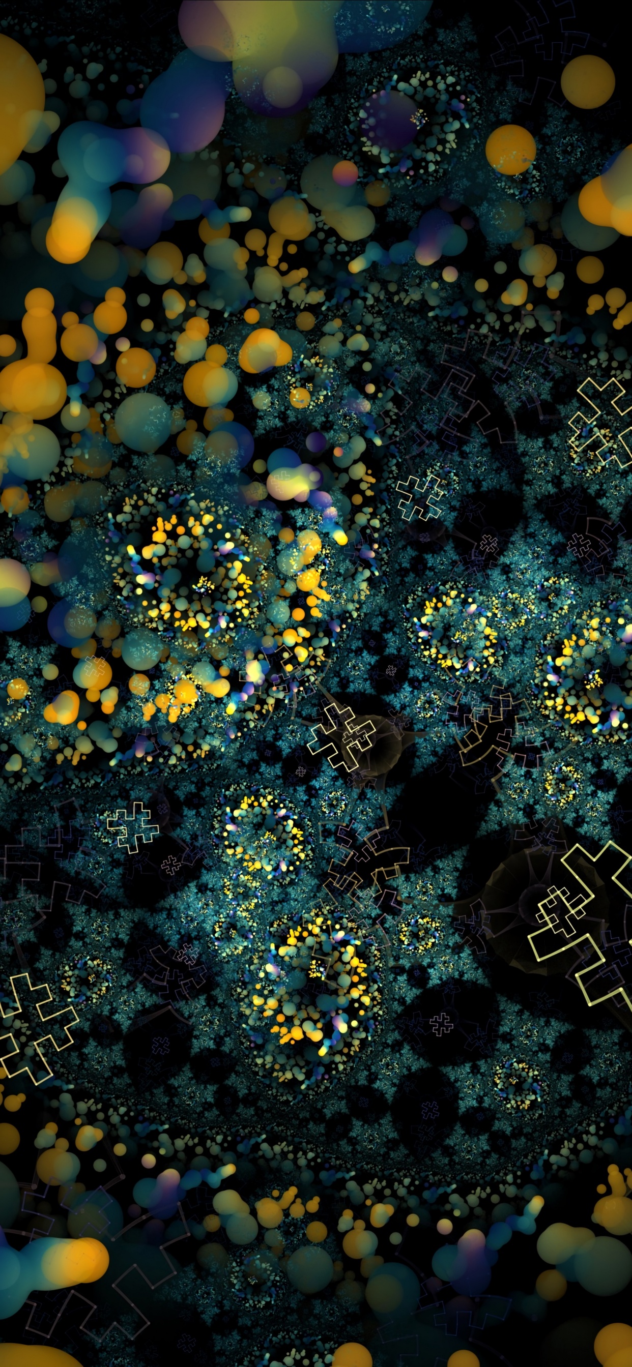 Papillon Noir et Blanc Sur Ornement Rond Bleu et Blanc. Wallpaper in 1242x2688 Resolution