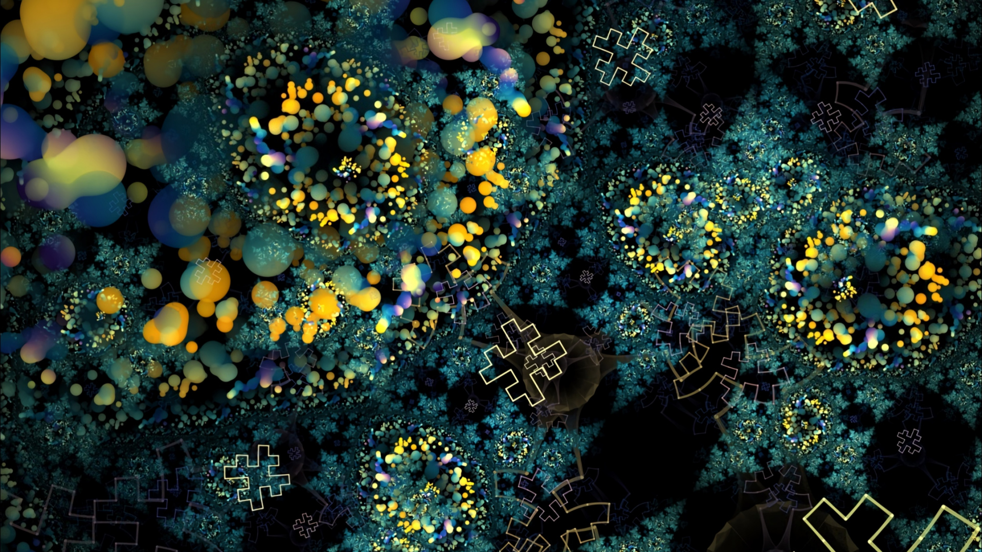 Papillon Noir et Blanc Sur Ornement Rond Bleu et Blanc. Wallpaper in 1920x1080 Resolution