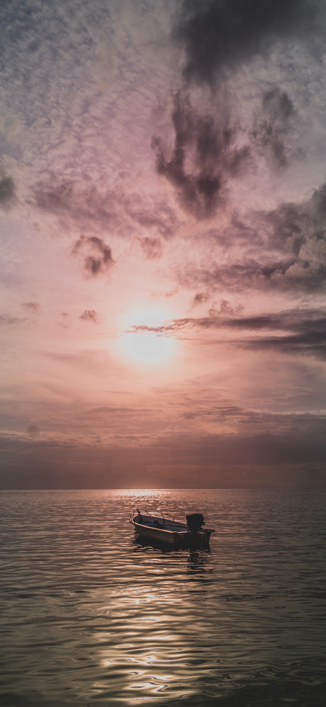 Meer, Sonnenuntergang, Horizont, Natur, Cloud. Wallpaper in 1125x2436 Resolution