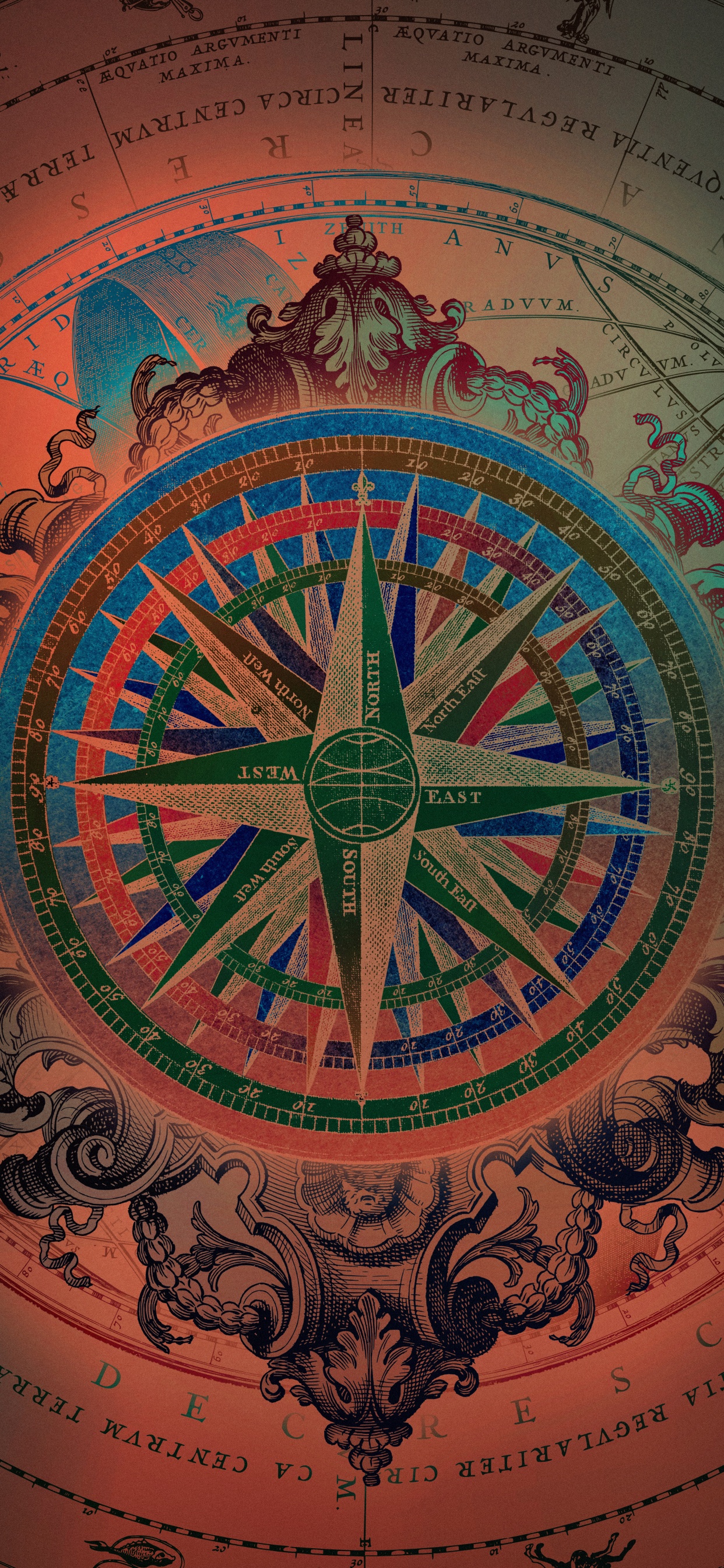 Art, Compas, Rose Des Vents, Wisgoon - Réseau Social, Textile. Wallpaper in 1242x2688 Resolution