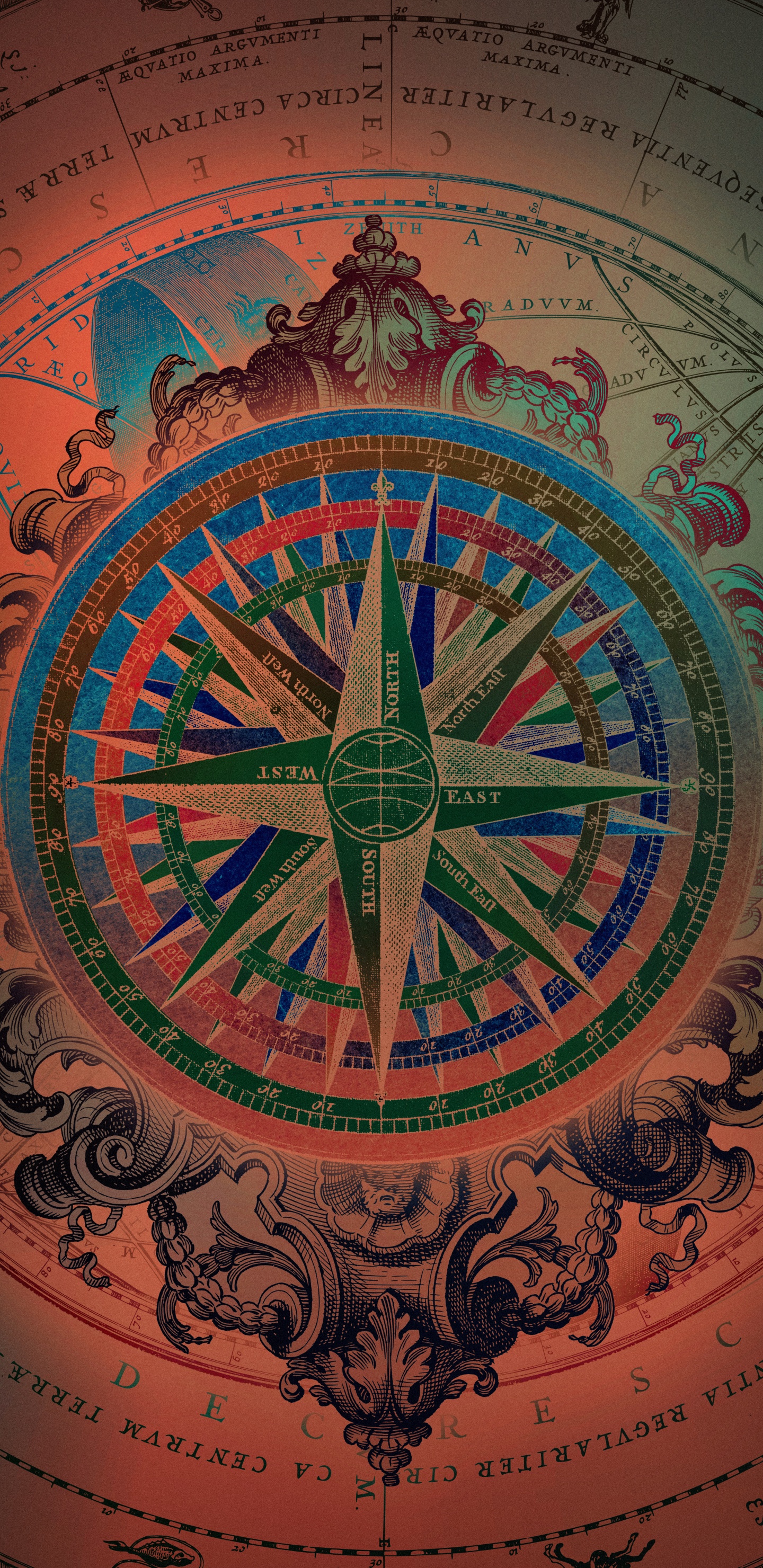 Art, Compas, Rose Des Vents, Wisgoon - Réseau Social, Textile. Wallpaper in 1440x2960 Resolution