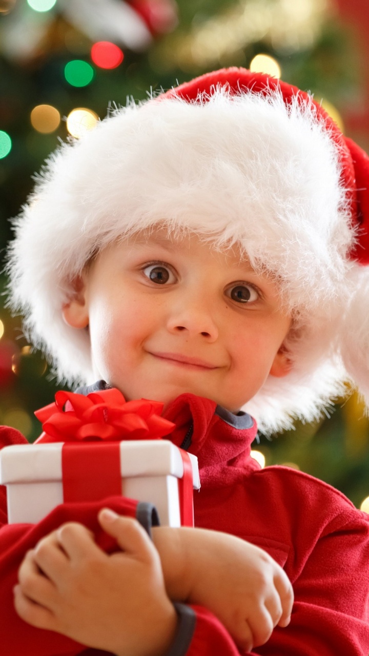 Gift, Holiday, Christmas, Santa Claus, Red. Wallpaper in 720x1280 Resolution