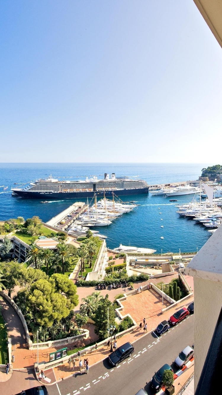 阳台, 酒店, 大海, 城市, 旅行 壁纸 750x1334 允许