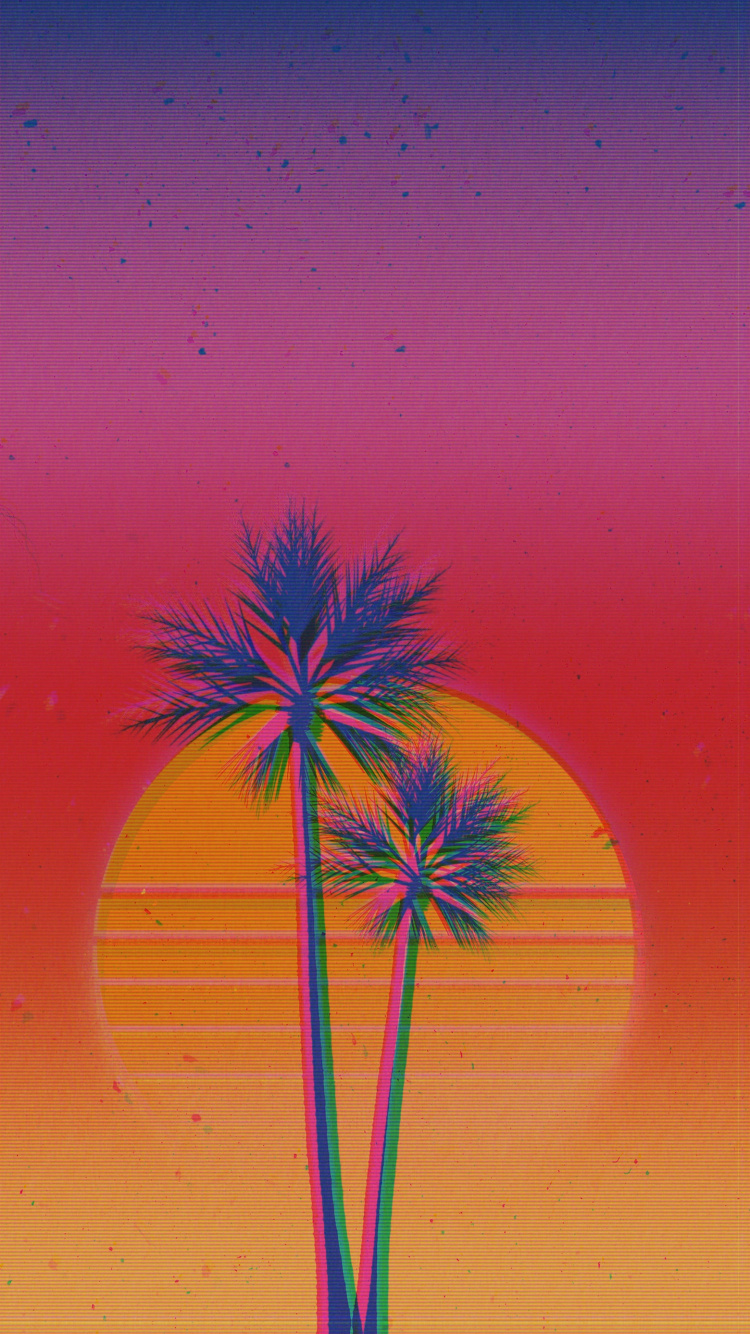 1980s, Vaporwave, Glitch Art, Colorfulness, Orange. Wallpaper in 750x1334 Resolution