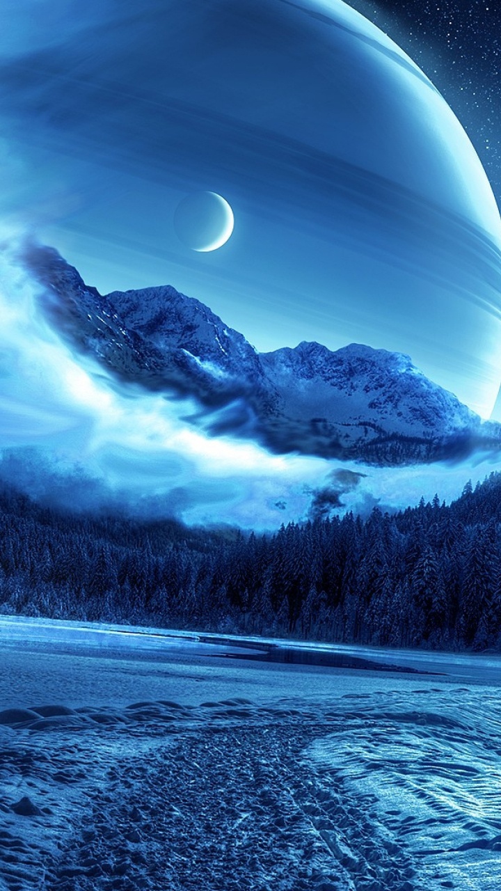 Schneebedeckter Berg Unter Blauem Himmel. Wallpaper in 720x1280 Resolution