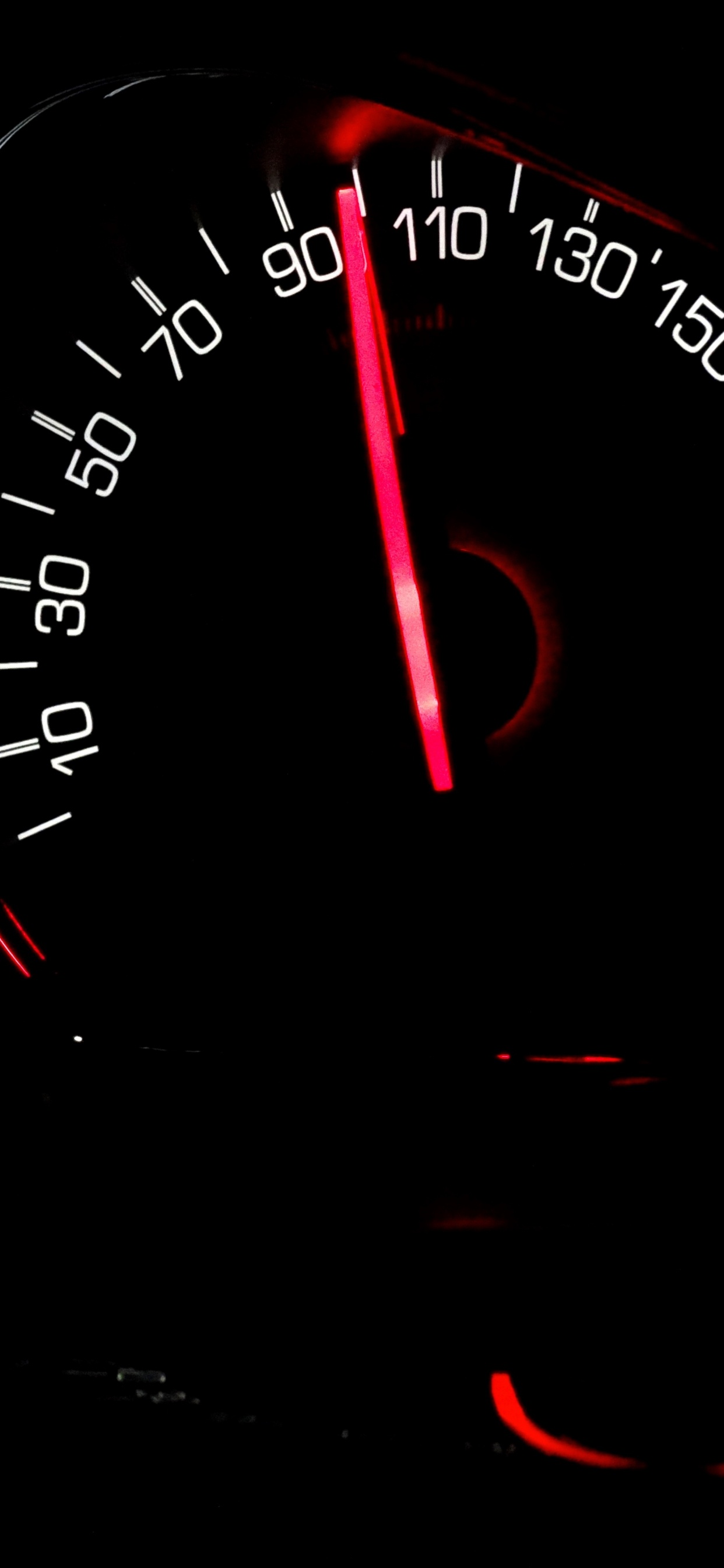 Black and Red Speedometer at 0. Wallpaper in 1242x2688 Resolution