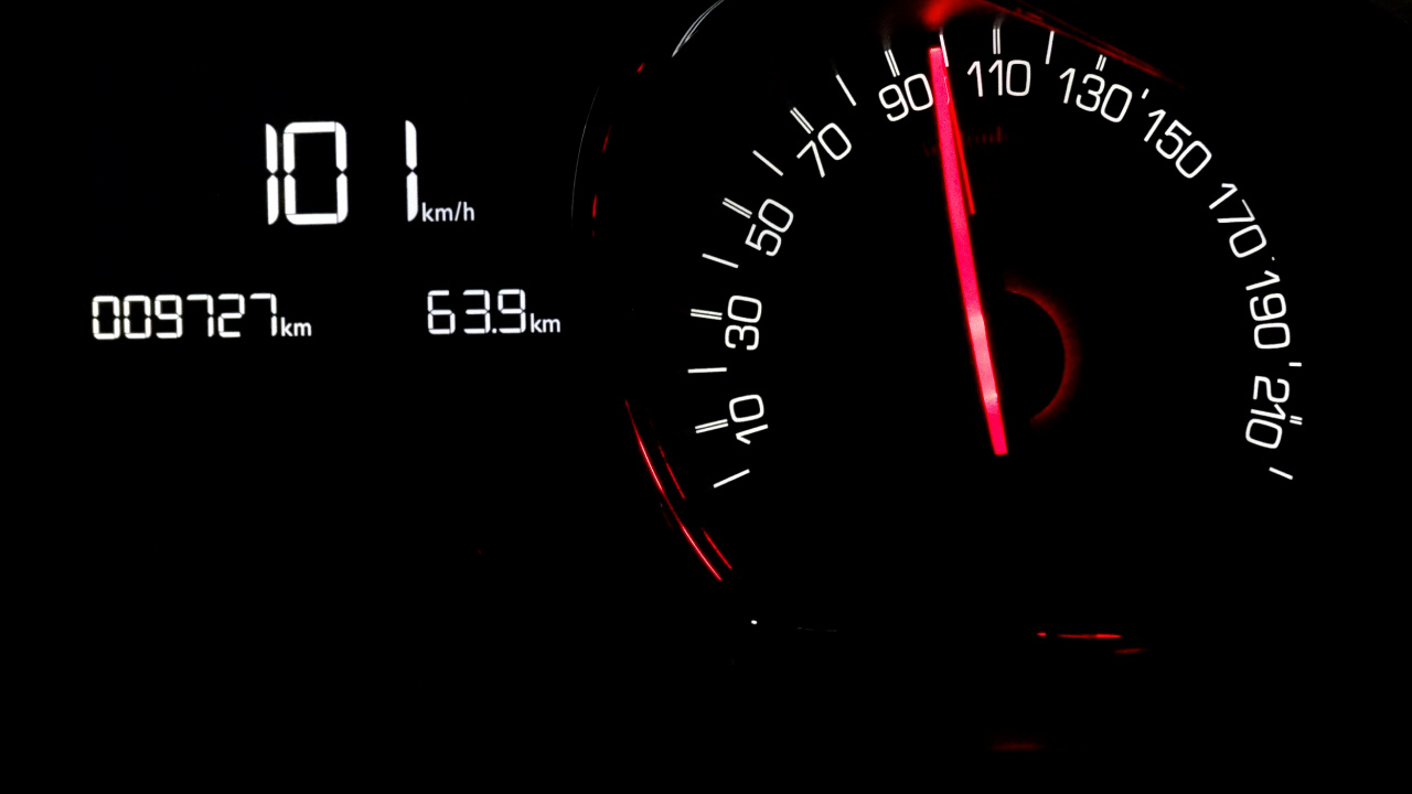 Black and Red Speedometer at 0. Wallpaper in 1280x720 Resolution