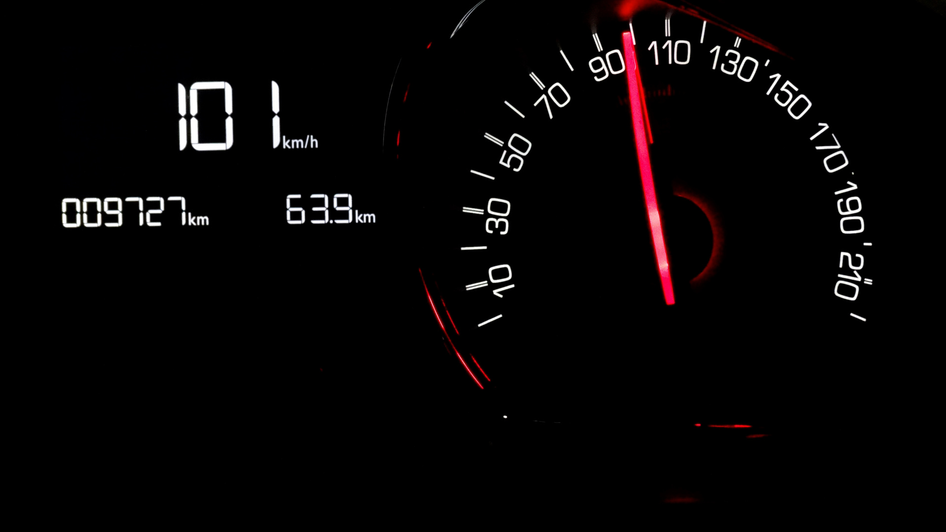 Black and Red Speedometer at 0. Wallpaper in 1920x1080 Resolution