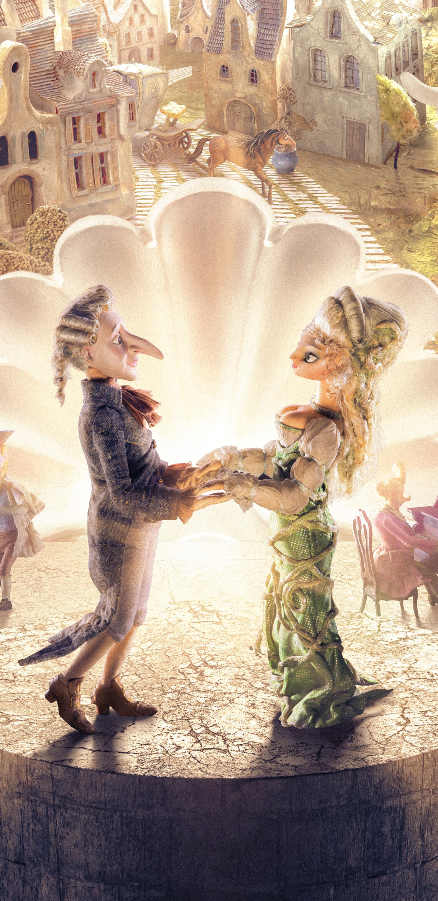 Personnes Assises Sur un Banc Près de la Fontaine. Wallpaper in 1440x2960 Resolution