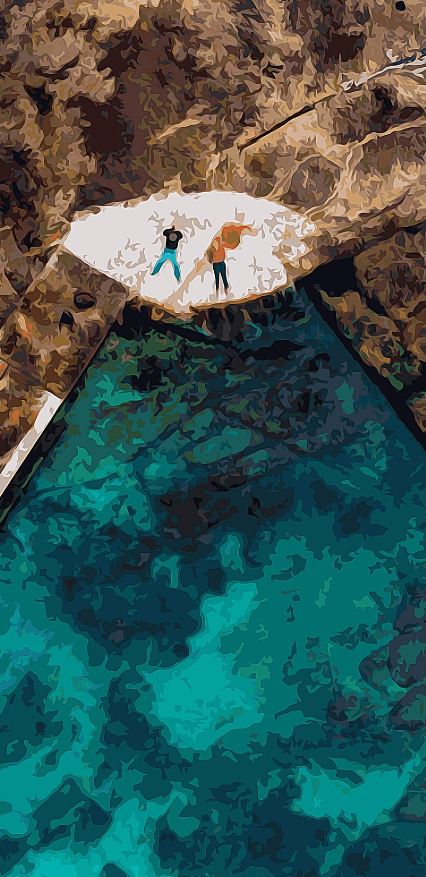 Google, Google Pixel 4, Mar, Aqua, Teal. Wallpaper in 1440x2960 Resolution