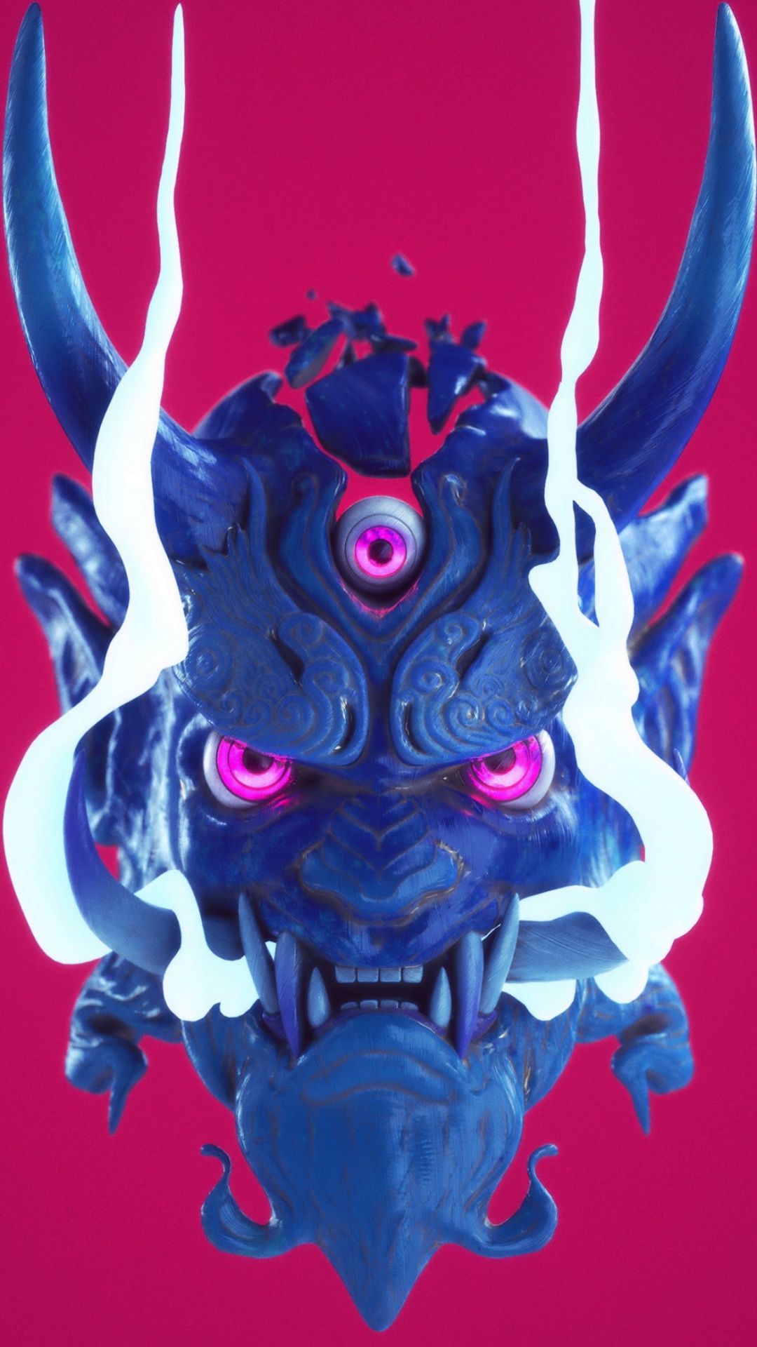Oni Maske, Sie, Purpur, Kunst, Electric Blue. Wallpaper in 1080x1920 Resolution