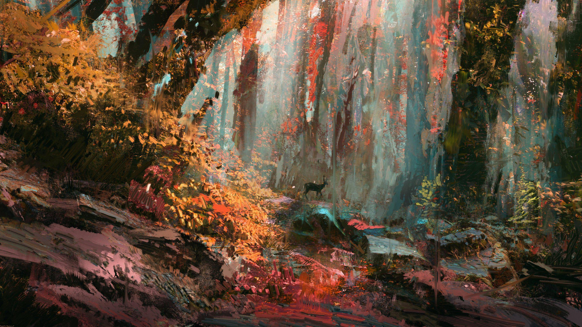 Forêt, L'art Numérique, Art, Artiste, Paysage Naturel. Wallpaper in 1920x1080 Resolution