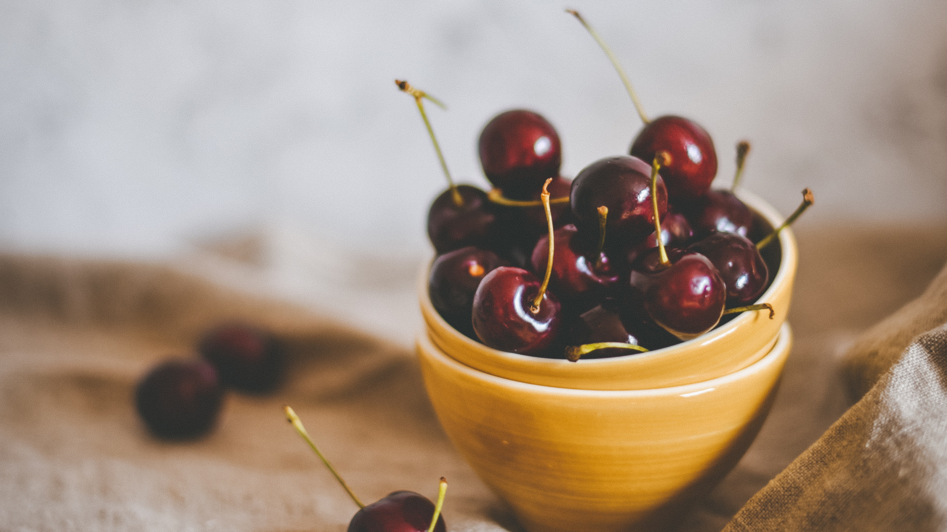 Red Round Fruits on Brown Wooden Bowl. Wallpaper in 1920x1080 Resolution