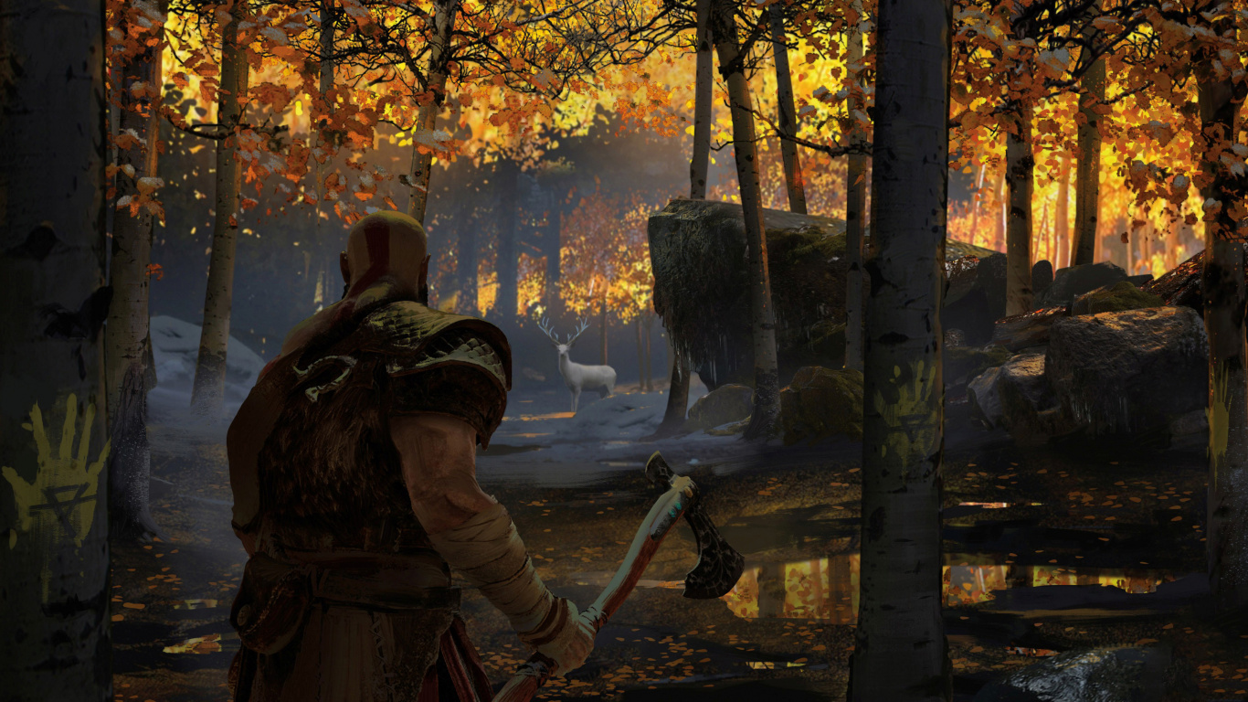 God of War, Kratos, Concept Art, SIE Santa Monica Studio, Art. Wallpaper in 1366x768 Resolution