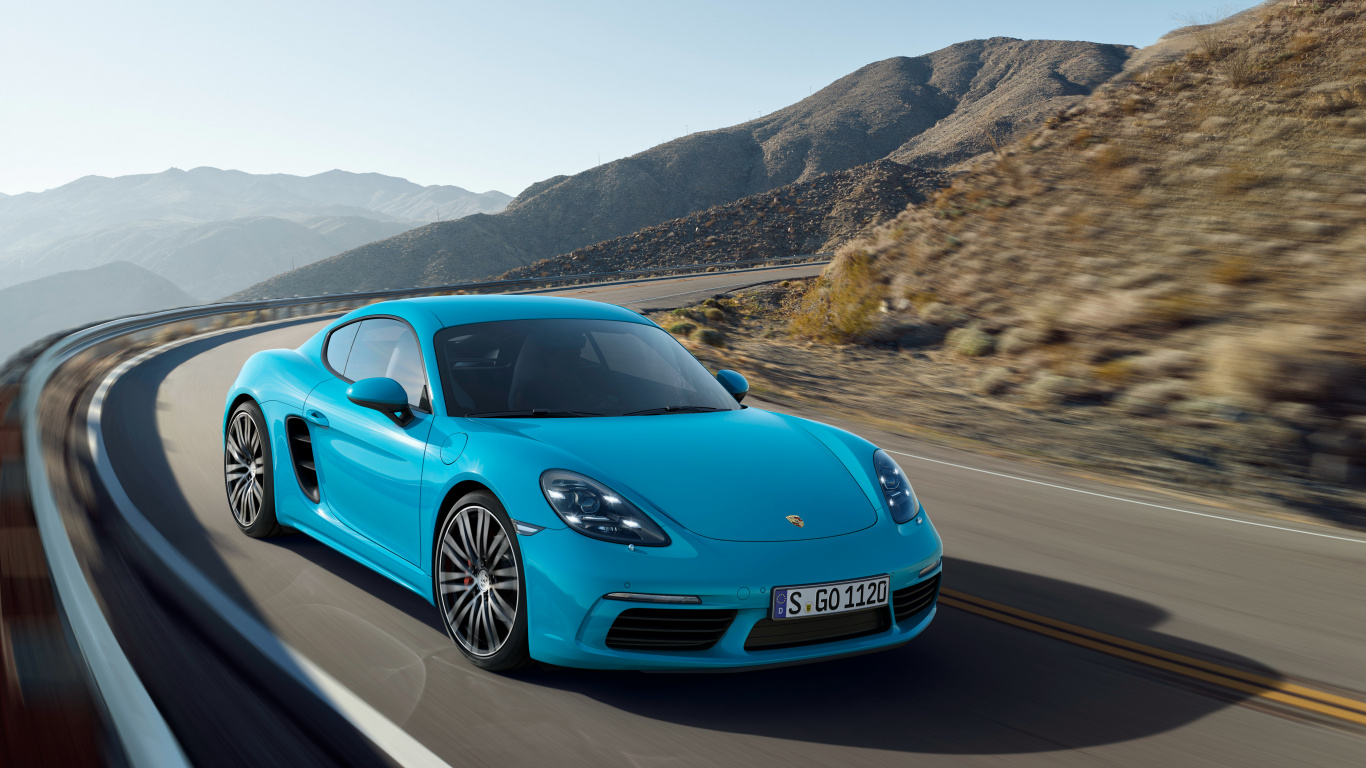 Blue Porsche 911 on Road During Daytime. Wallpaper in 1366x768 Resolution