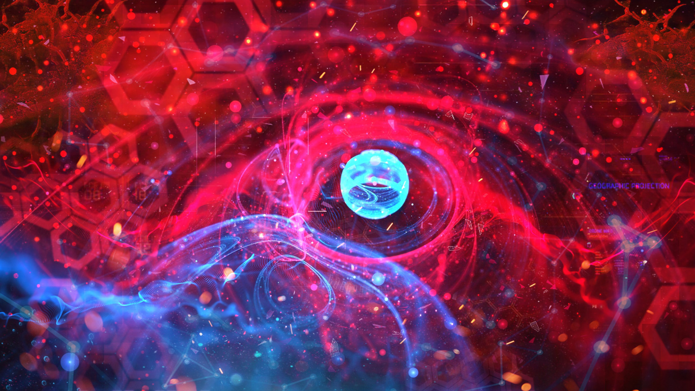 Ilustración Redonda Azul y Blanca. Wallpaper in 1366x768 Resolution