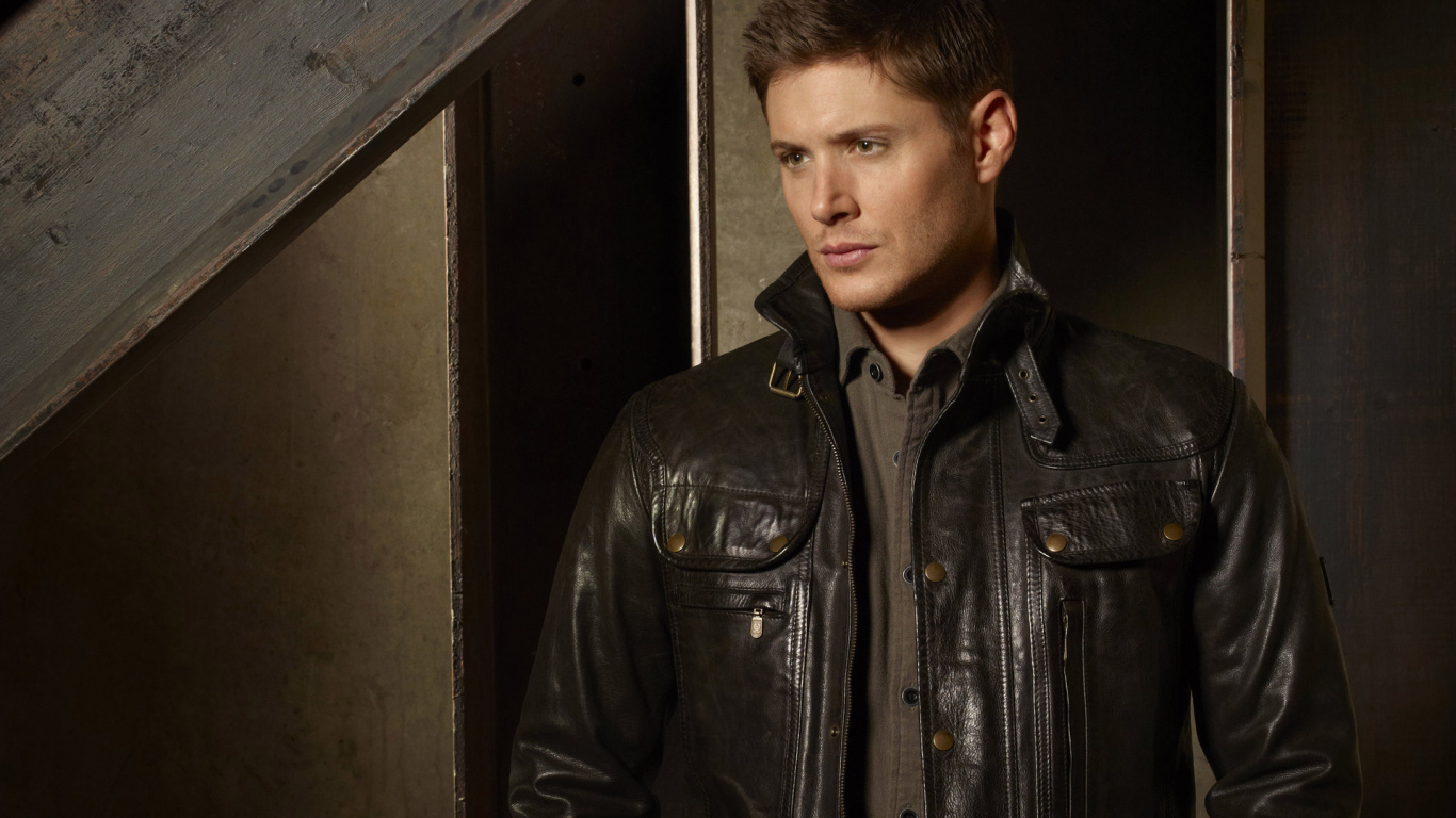 迪恩温彻斯特, Jensen Ackles, 超自然的, 皮夹克, 夹克 壁纸 1366x768 允许