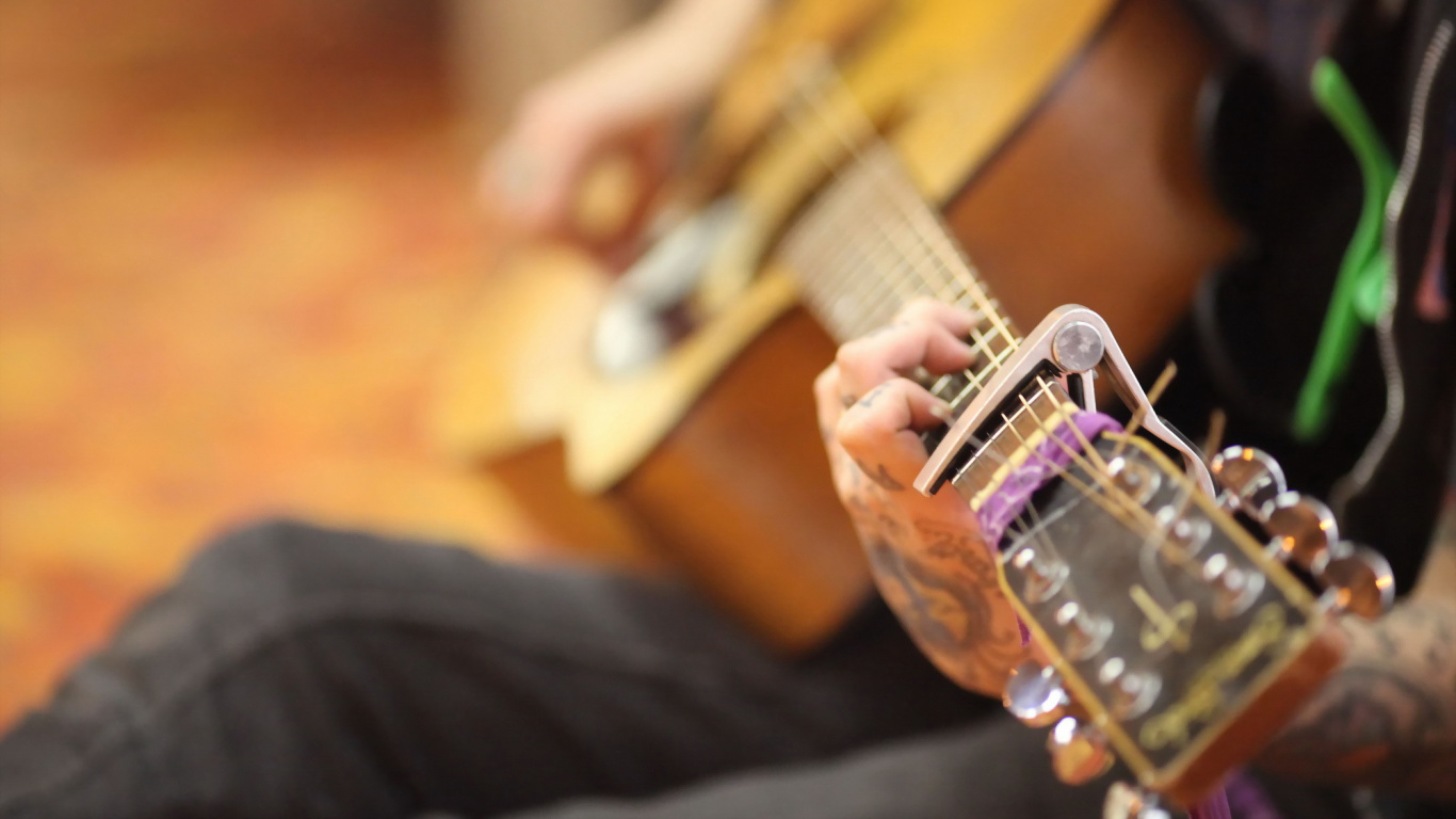 Music, Guitar, String Instrument, Acoustic Guitar, Musical Instrument. Wallpaper in 1366x768 Resolution