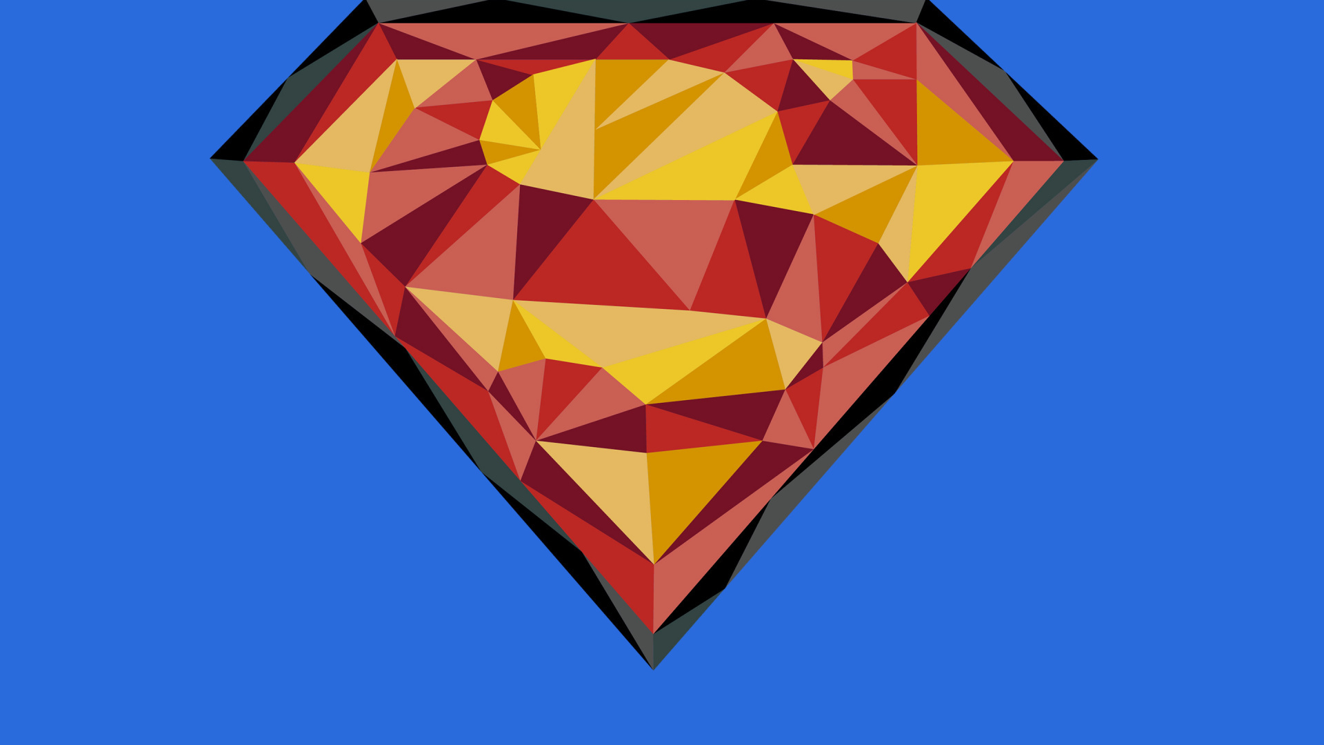 Illustration de Coeur Jaune et Bleu Rouge. Wallpaper in 1920x1080 Resolution