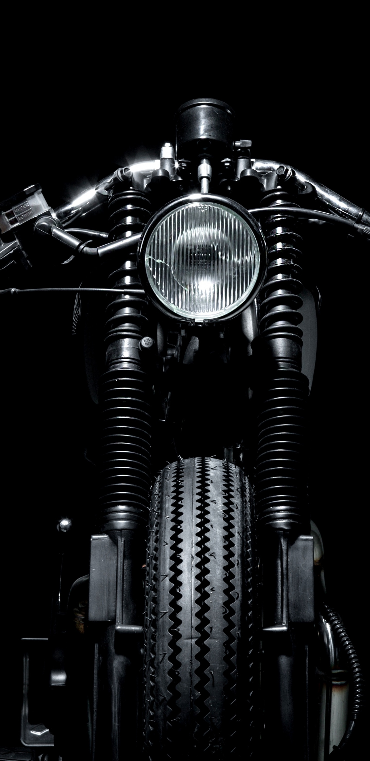 Black Motorcycle in Grayscale Photography. Wallpaper in 1440x2960 Resolution