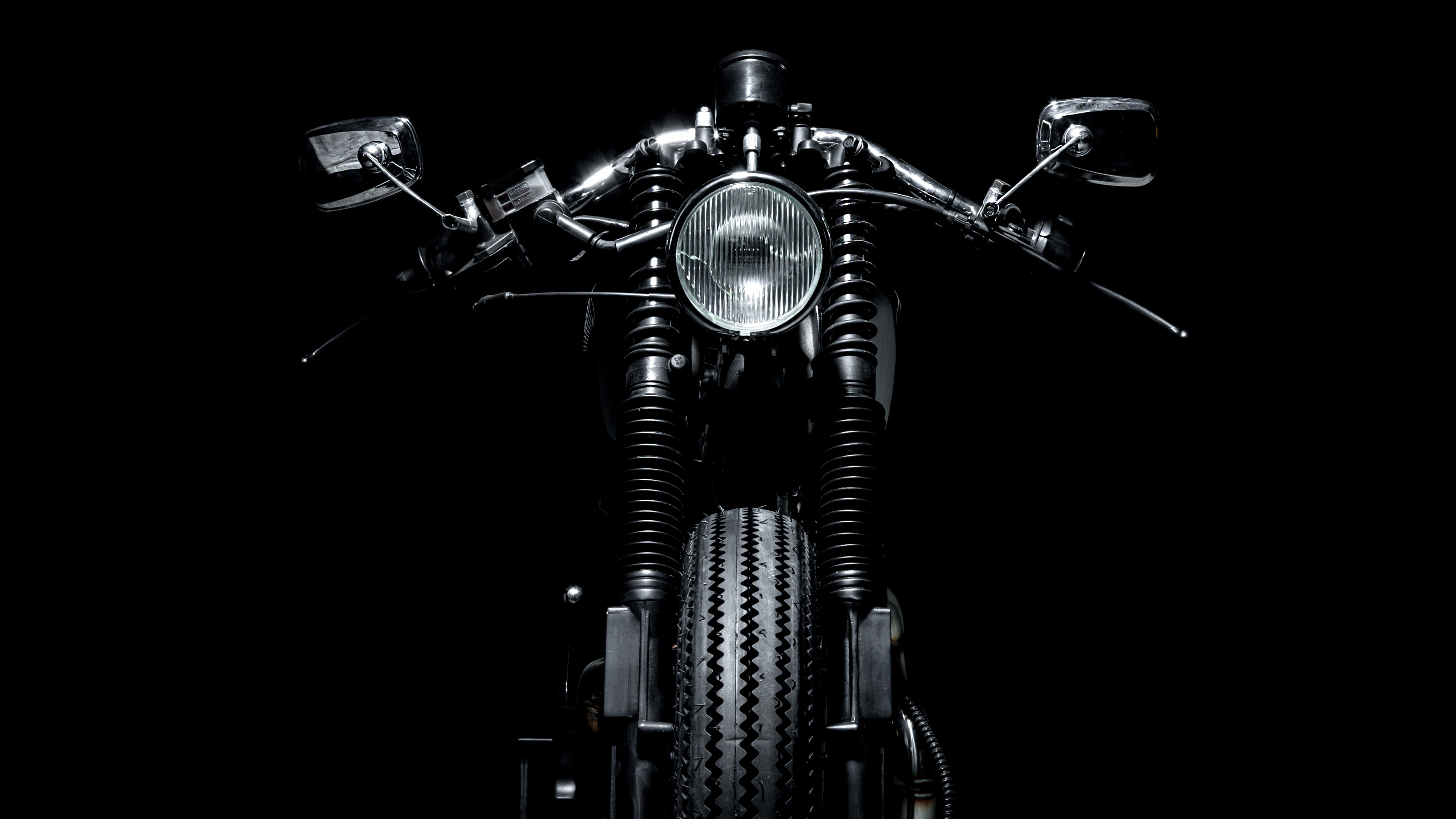 Black Motorcycle in Grayscale Photography. Wallpaper in 3840x2160 Resolution