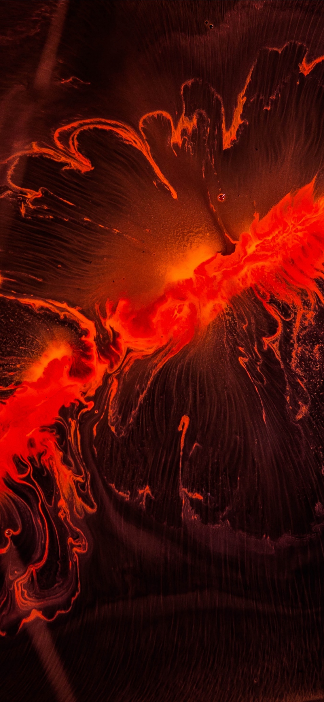 Peinture Abstraite Rouge et Noire. Wallpaper in 1125x2436 Resolution