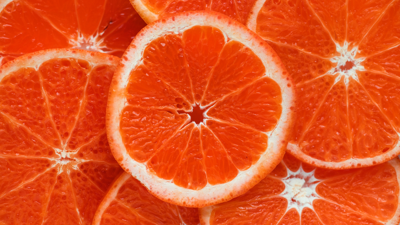 Orange-weiße Blätter Auf Braunem Ast. Wallpaper in 1366x768 Resolution