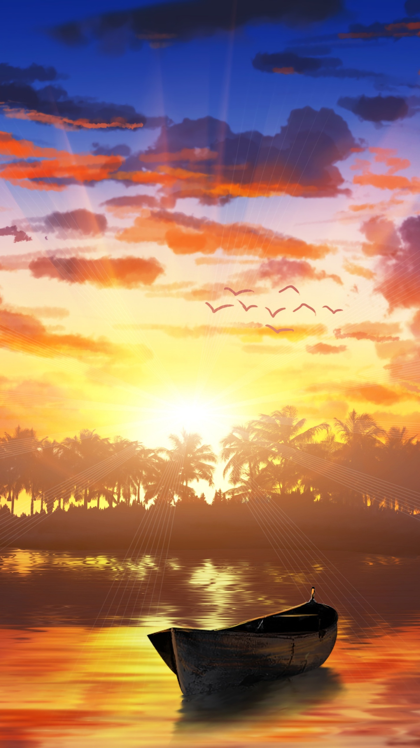 Sonnenuntergang, Natur, Sonnenaufgang, Cloud, Reflexion. Wallpaper in 1440x2560 Resolution