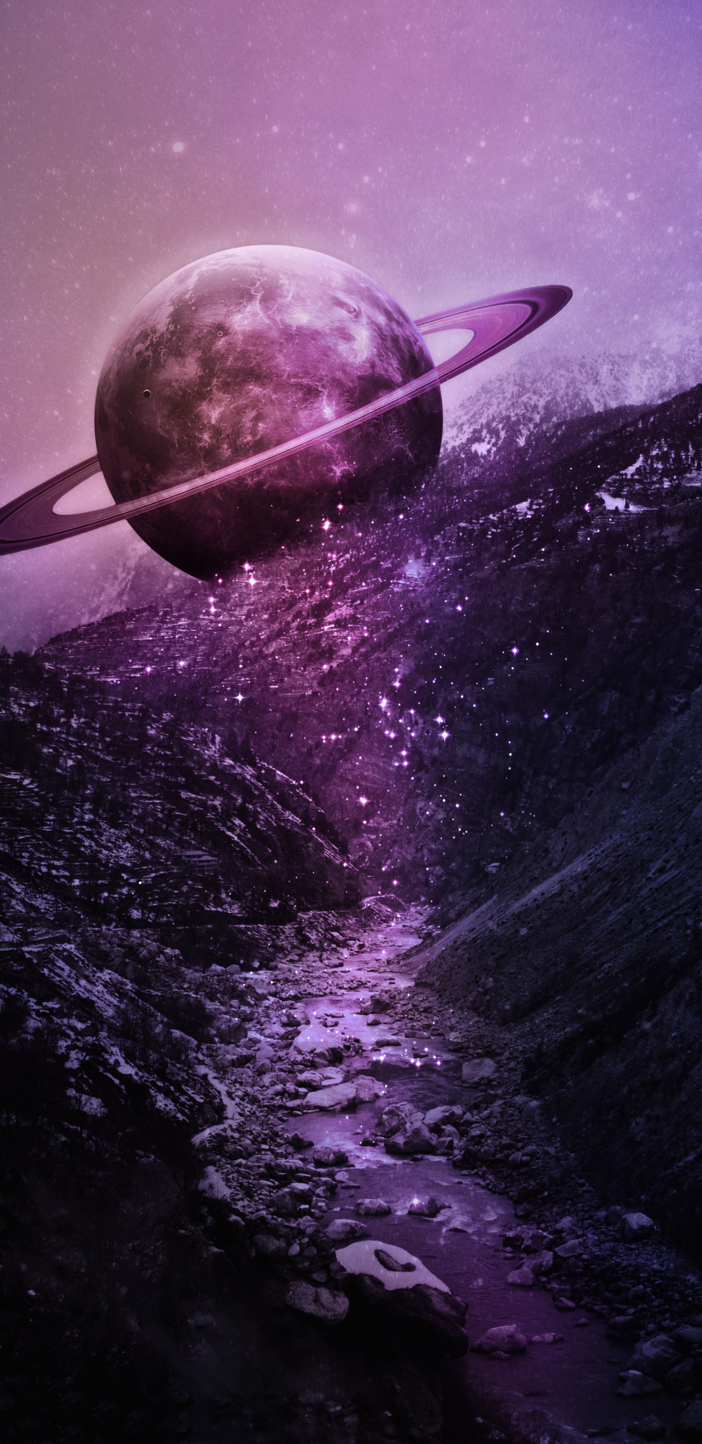 Atmosphäre, Erde, Wasser, Astronomisches Objekt, Mondlicht. Wallpaper in 1440x2960 Resolution