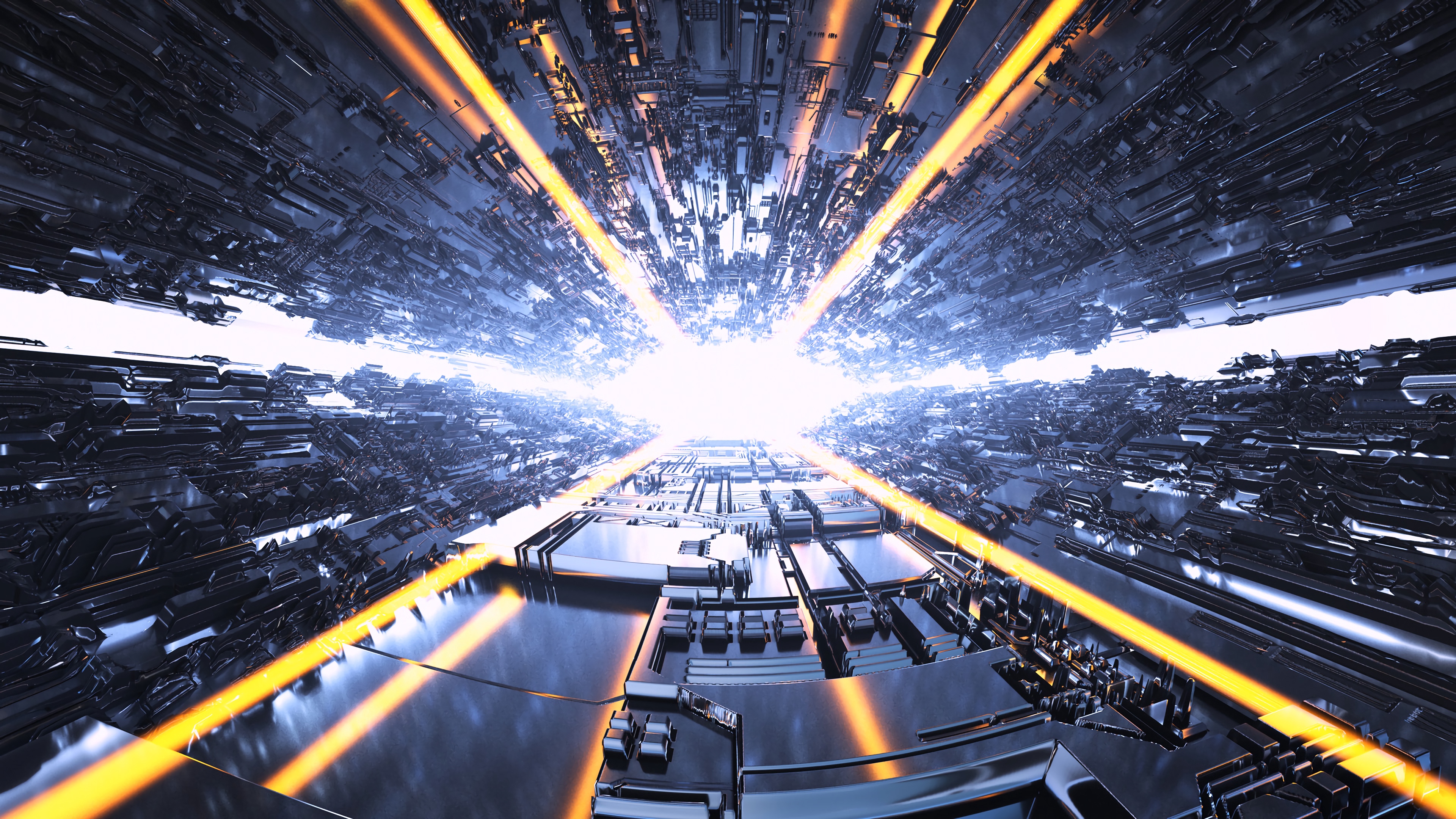 Escalator Noir et Gris Dans Une Ville. Wallpaper in 3840x2160 Resolution