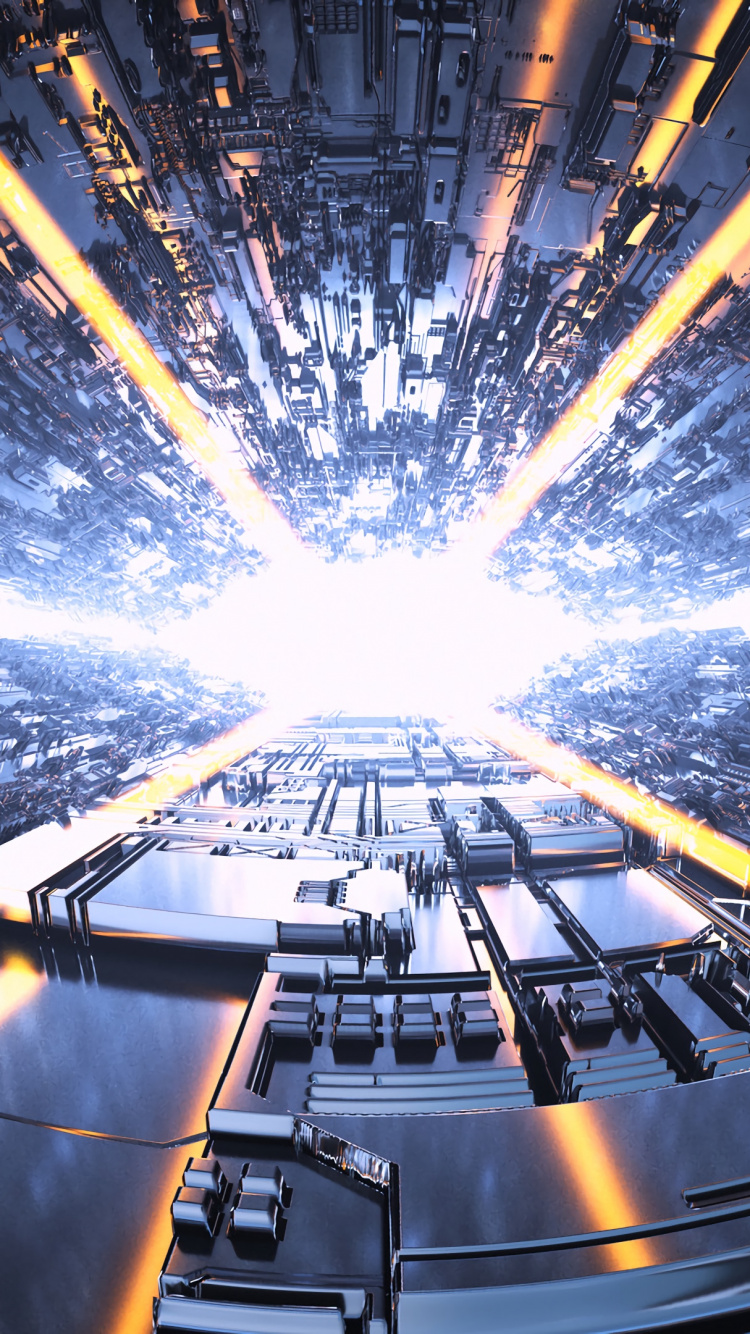 Escaleras Mecánicas Negras y Grises en Una Ciudad.. Wallpaper in 750x1334 Resolution