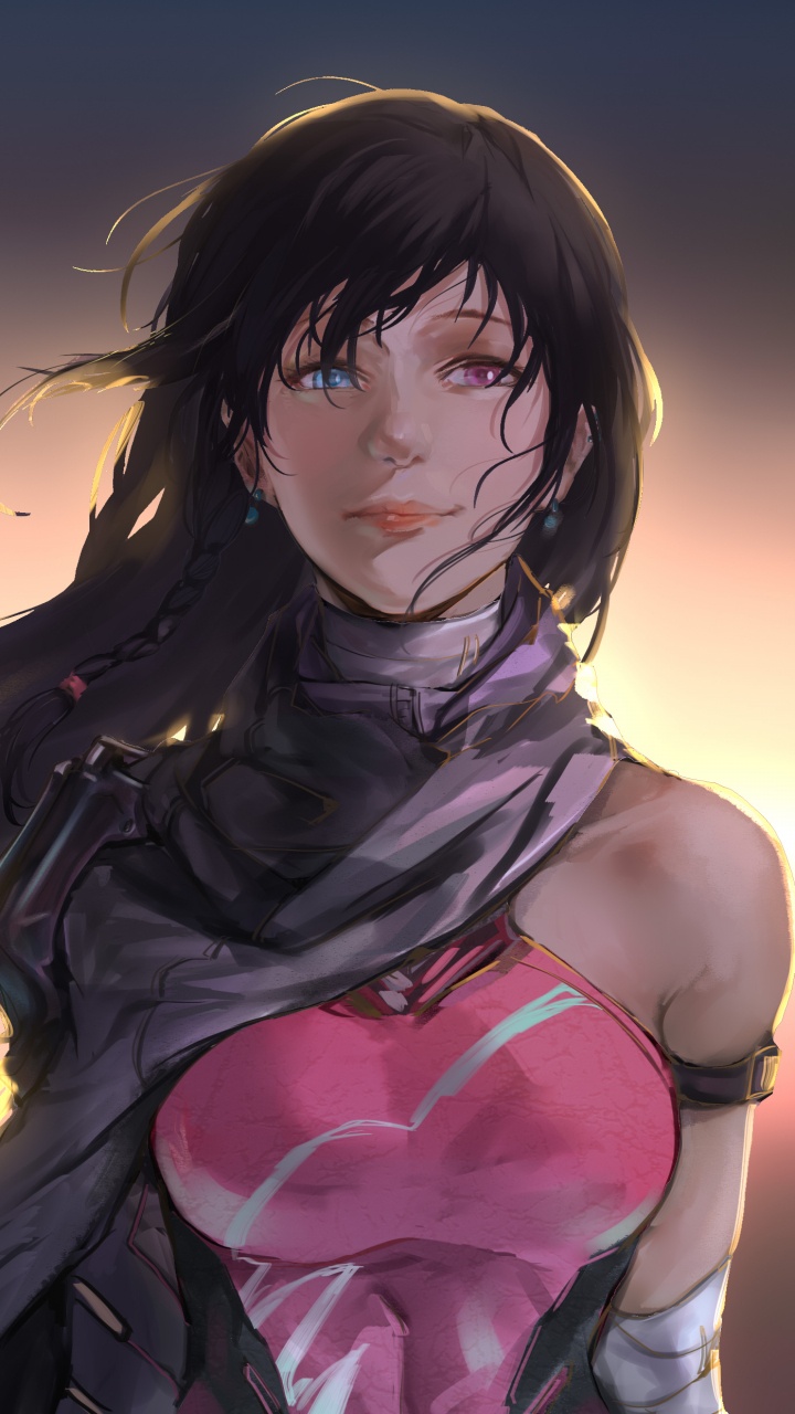 Personaje de Anime de Mujer de Pelo Negro. Wallpaper in 720x1280 Resolution