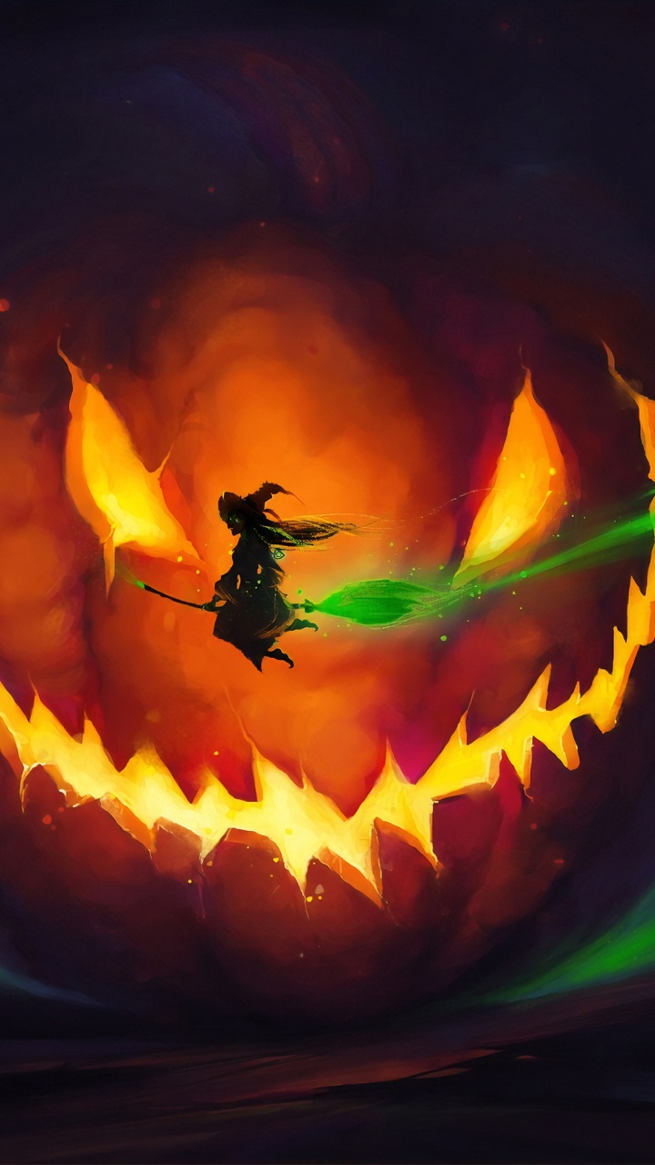 Hexe, Hexerei, Halloween Hexe, Jack o Lantern, Orange. Wallpaper in 720x1280 Resolution